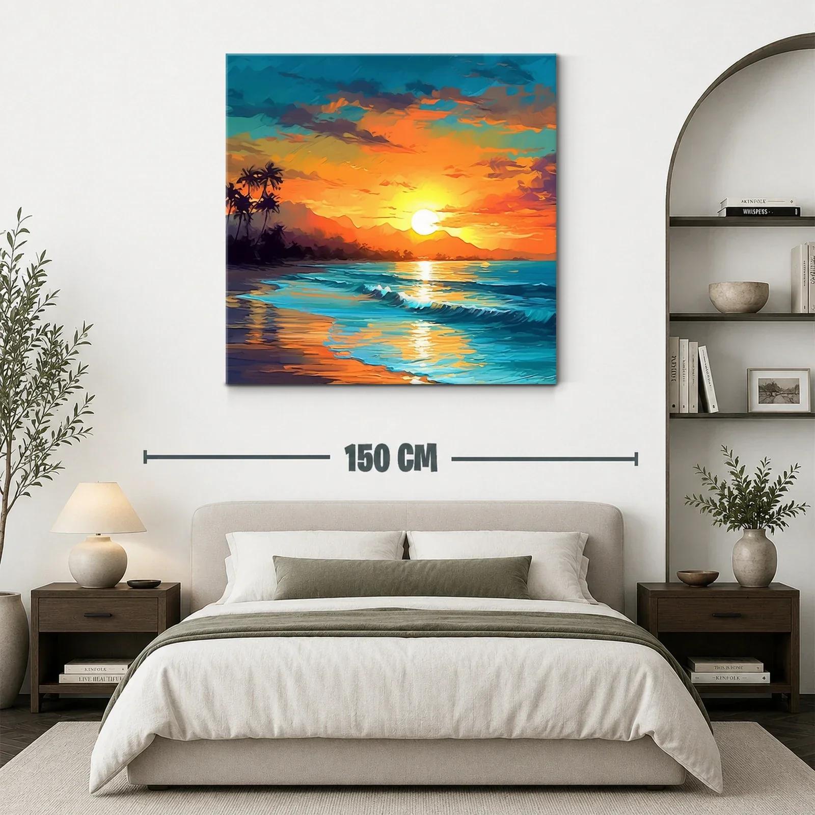 Atardecer tropical vibrante sobre la playa serena — miniatura 3