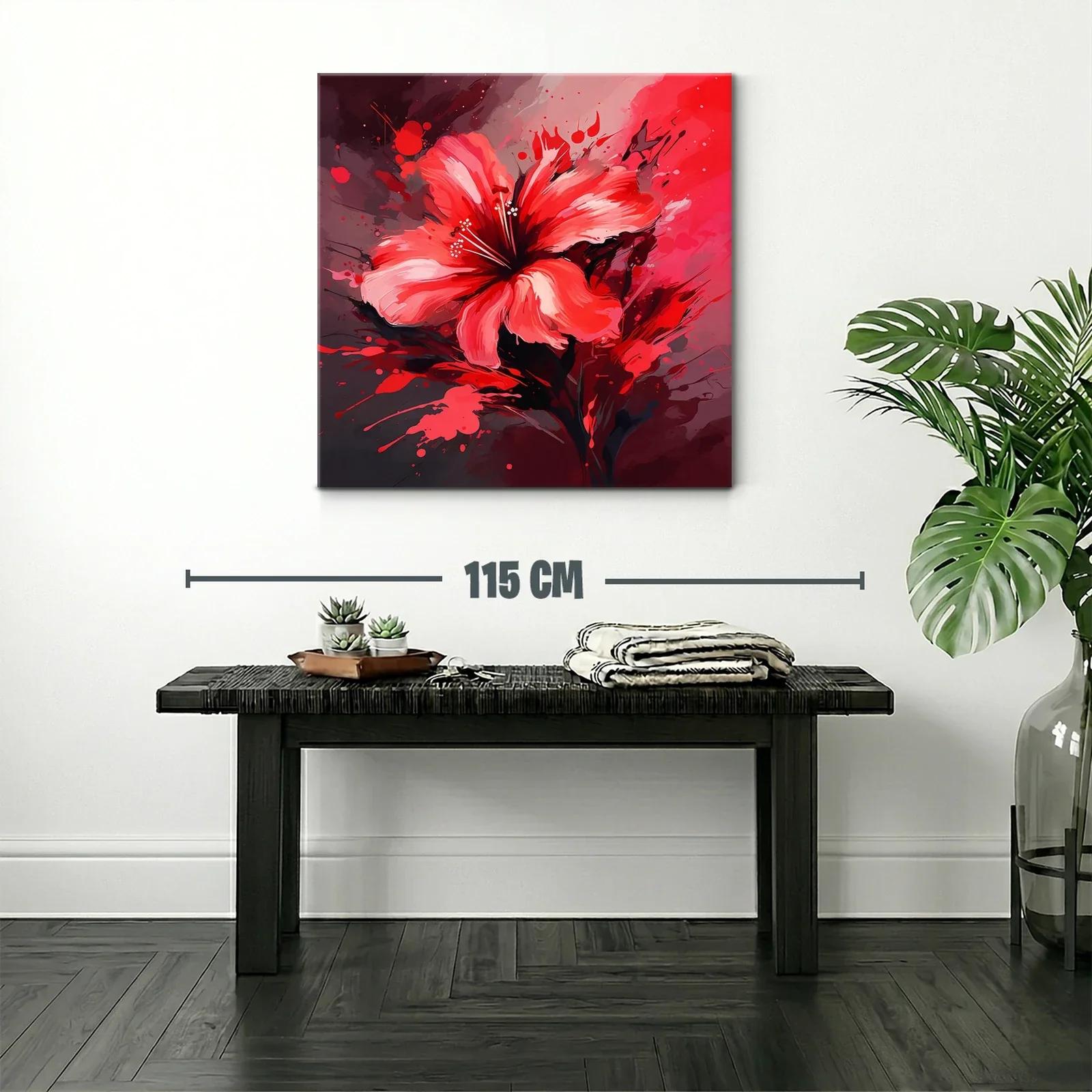 Flor vibrante en tonos rojos y negros vivo — miniatura 2