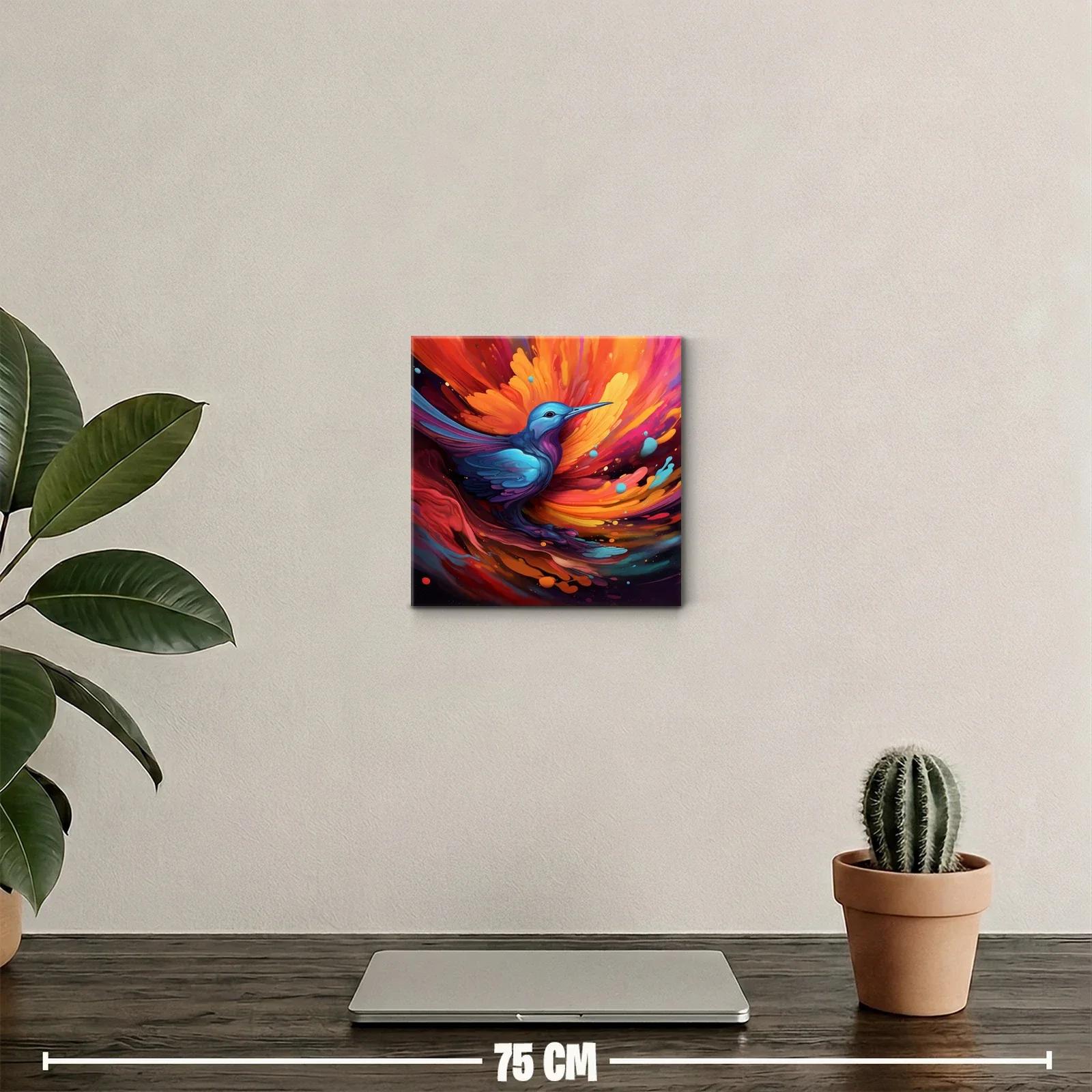 Colibrí vibrante en explosión de colores dinámicos — miniatura 2