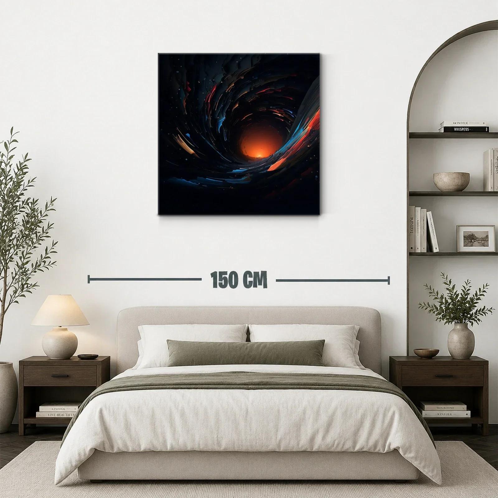Cuadro abstracto de remolino y luz cálida intensa — miniatura 3