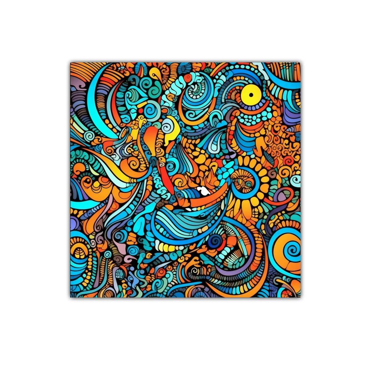 Cuadro vibrante con formas abstractas y colores vivos — miniatura 1