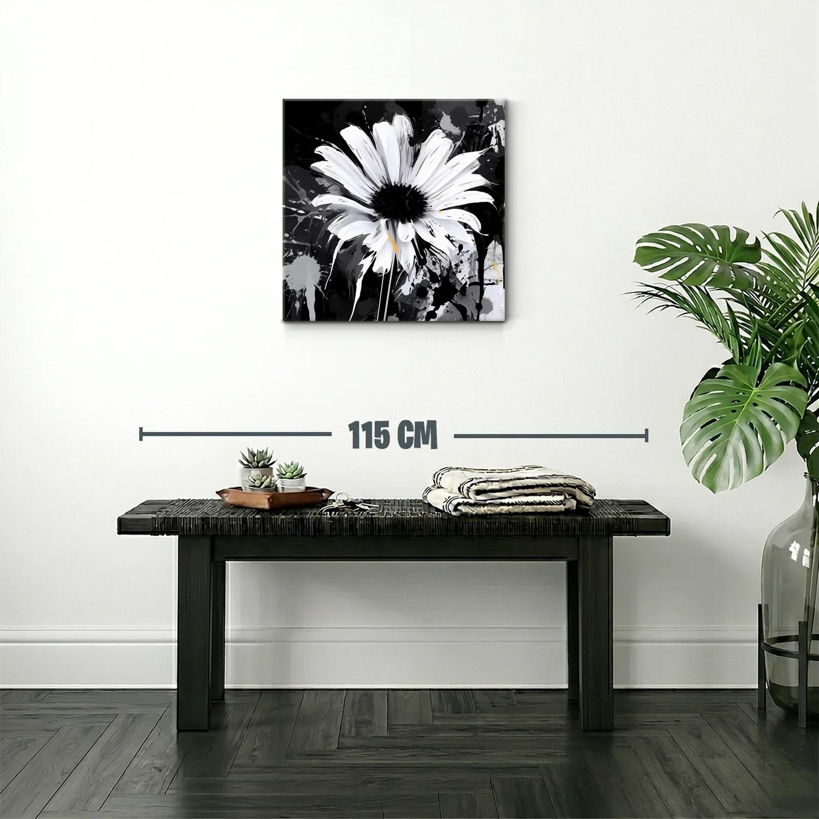 Flor blanca vibrante sobre fondo oscuro abstracto — miniatura 2