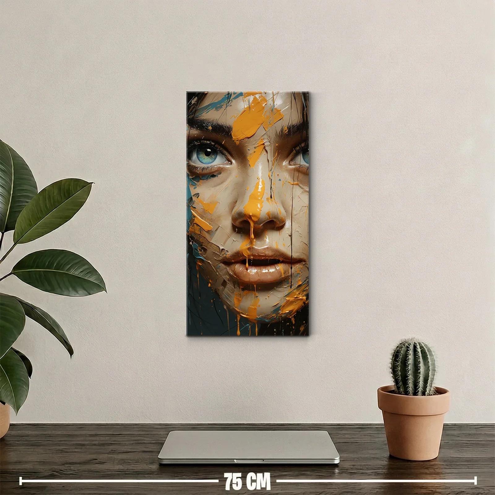 Cuadro rostro de mujer con pintura salpicada — miniatura 2