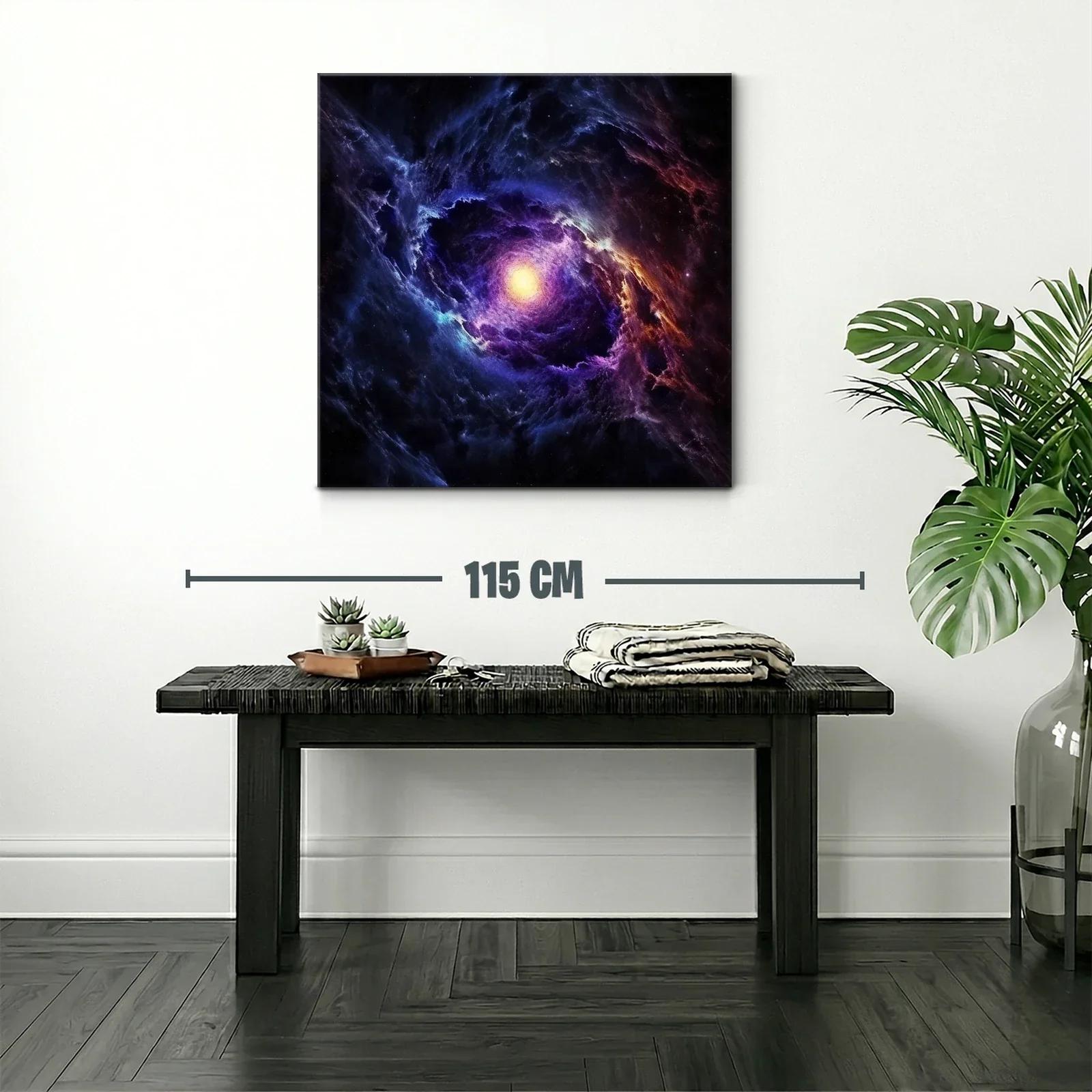 Espiral cósmica con luz central brillante en tonos azules y morados — miniatura 2