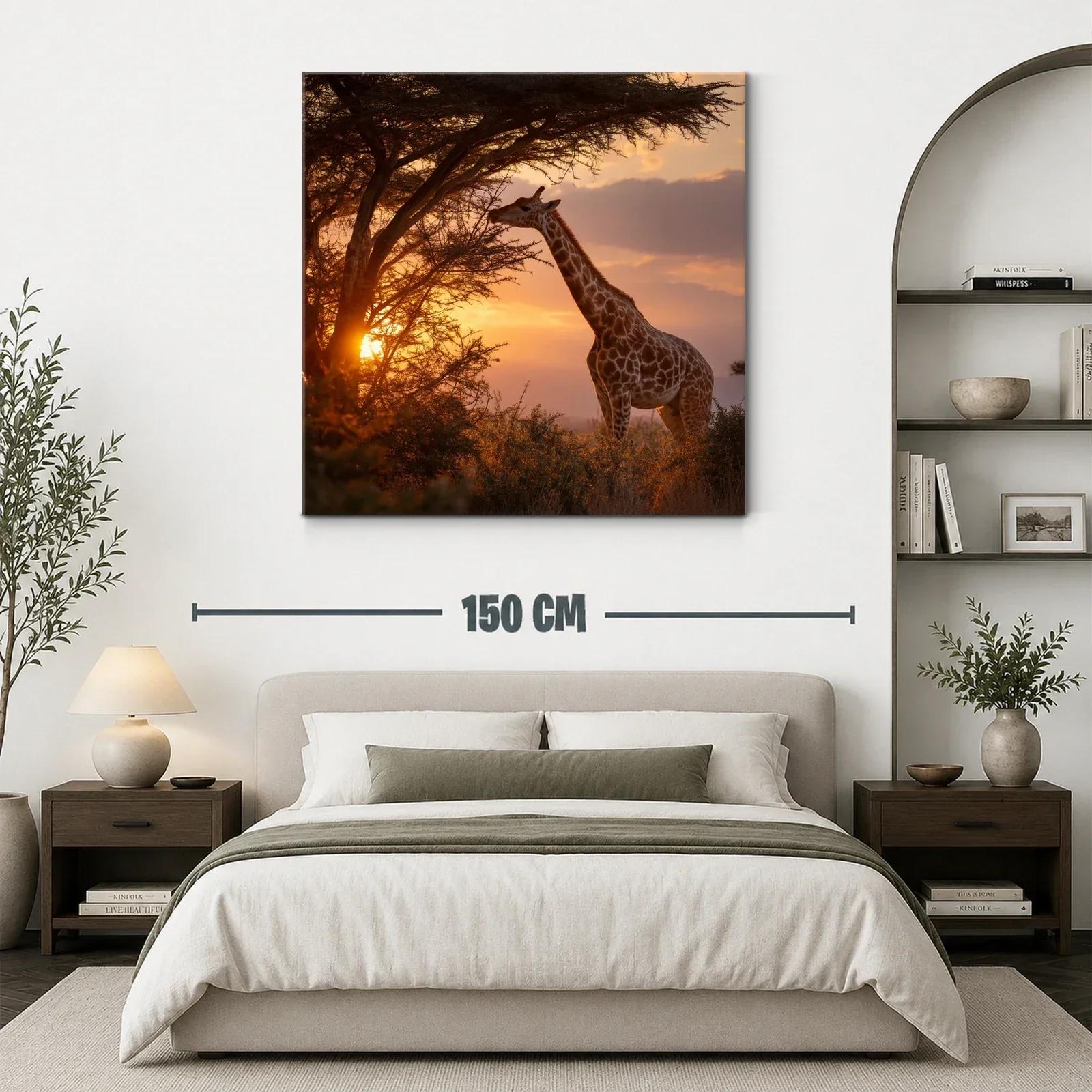 Serena jirafa al atardecer en paisaje natural — miniatura 3