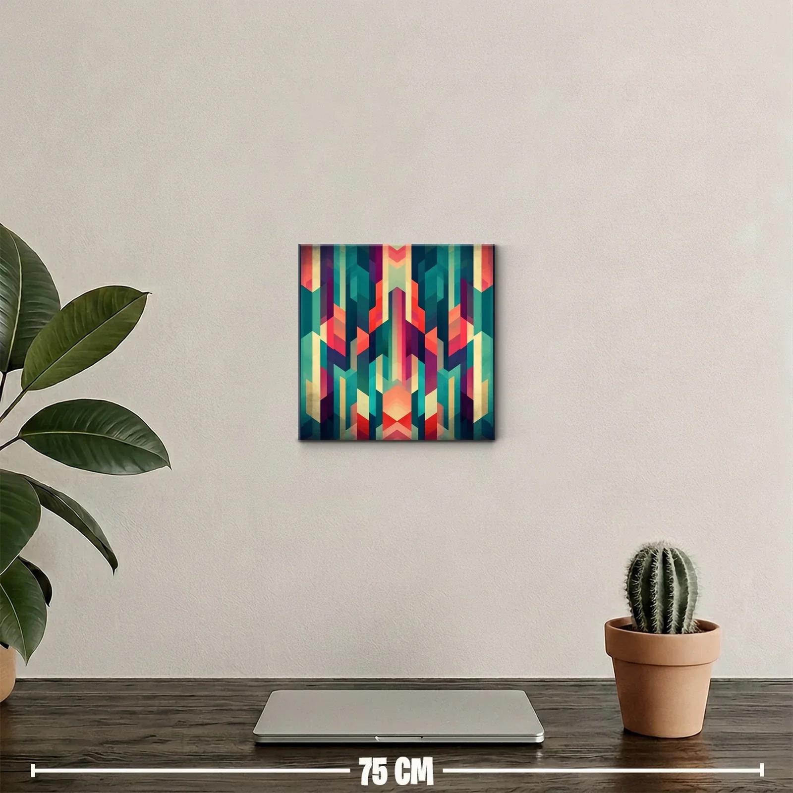 Cuadro geométrico vibrante con formas y colores intensos — miniatura 2