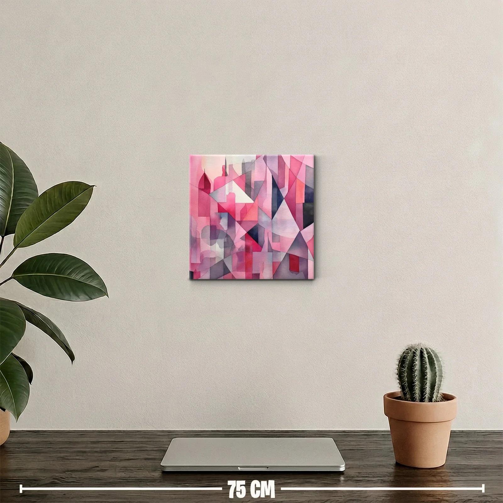 Arte abstracto geométrico en tonos rosas y grises — miniatura 2