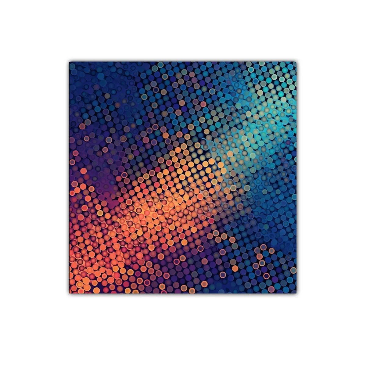 Cuadro abstracto con puntos multicolor vibrantes