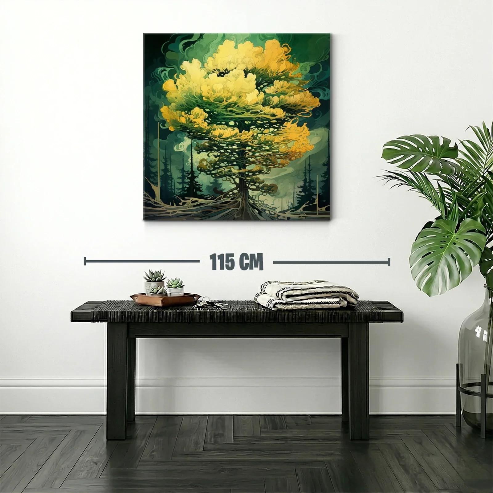 Árbol fantástico con tonos verdes y amarillos vibrantes — miniatura 2