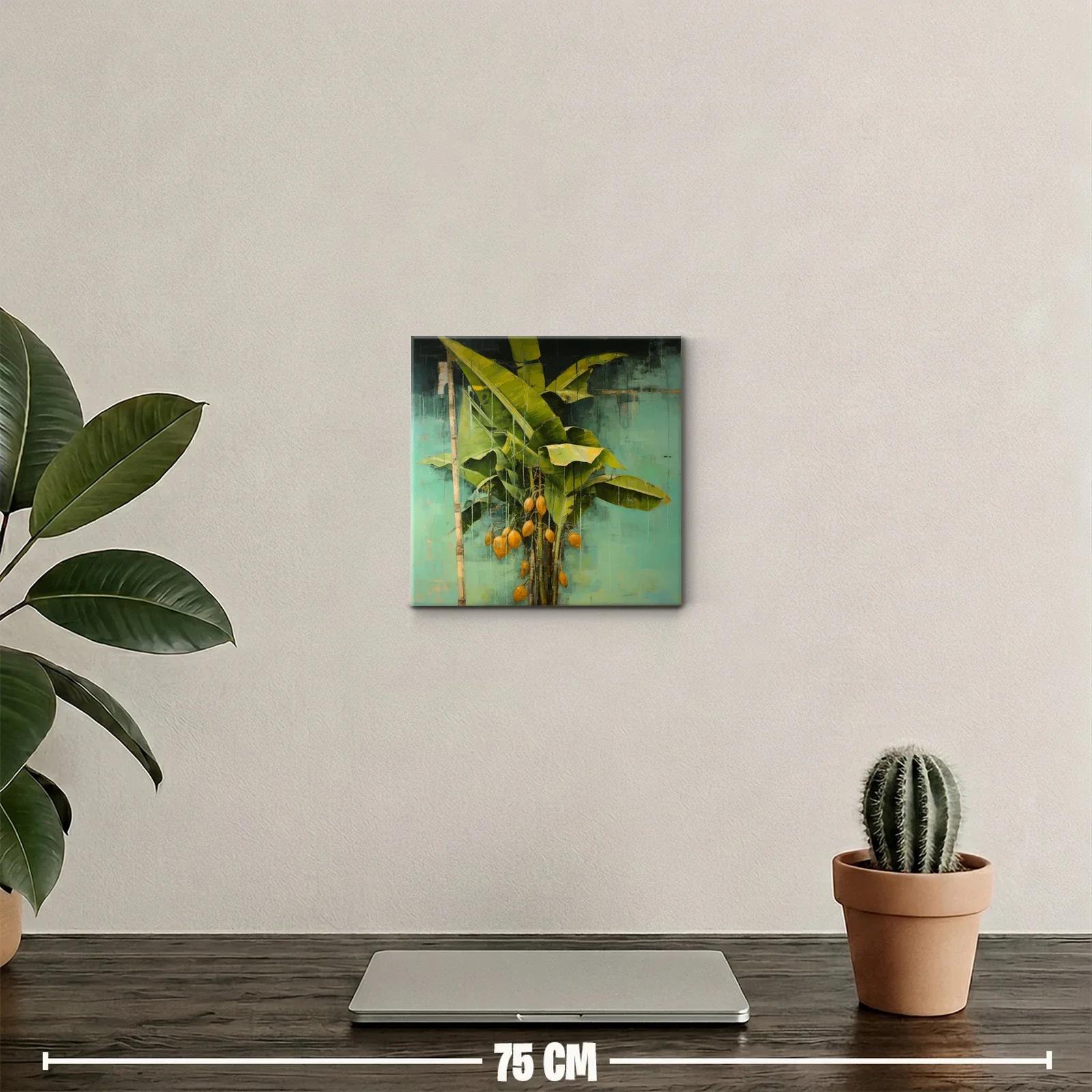 Cuadro decorativo con planta tropical y frutos naranjas — miniatura 2