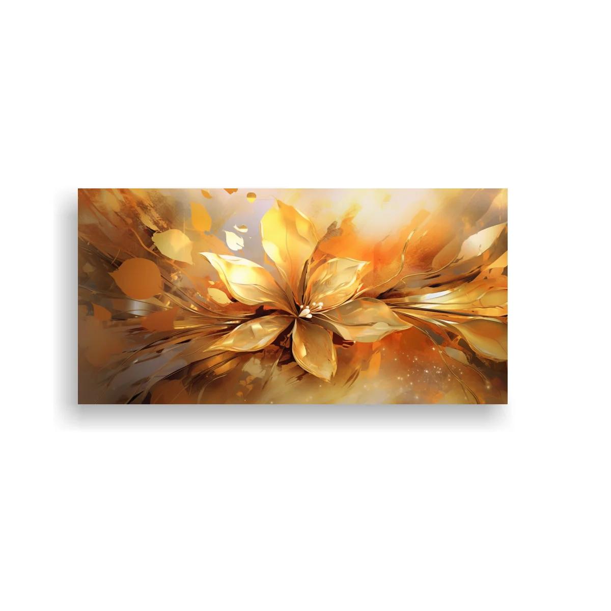 Cuadro flor dorada con destellos de luz