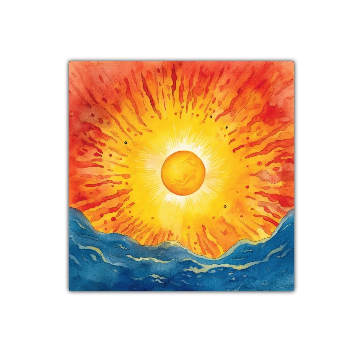 Explosión de luz solar sobre montañas azules vibrantes — imagen principal