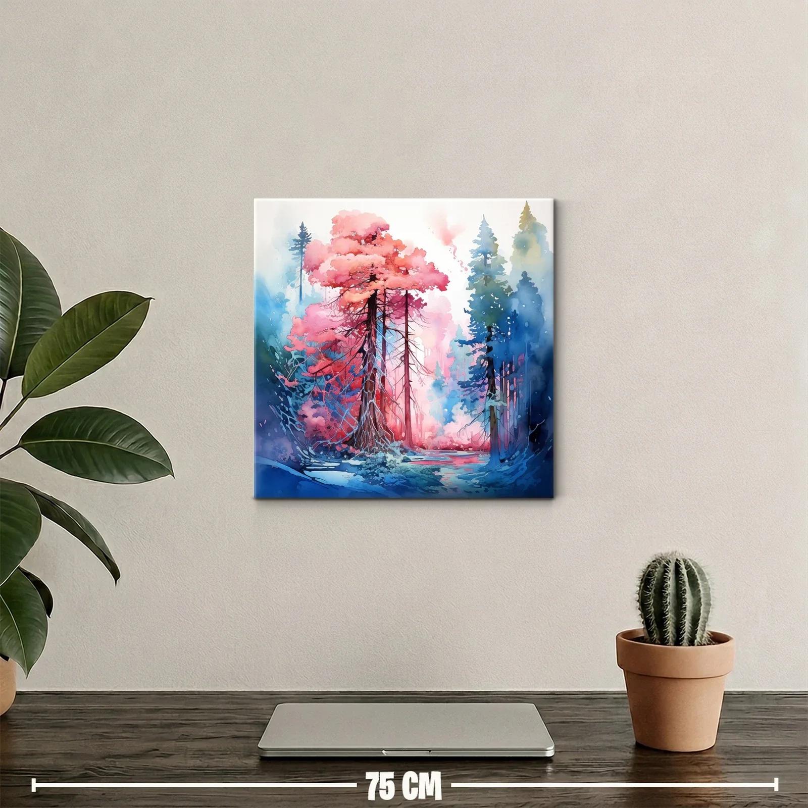Bosque de ensueño con tonos rosas y azules — miniatura 2
