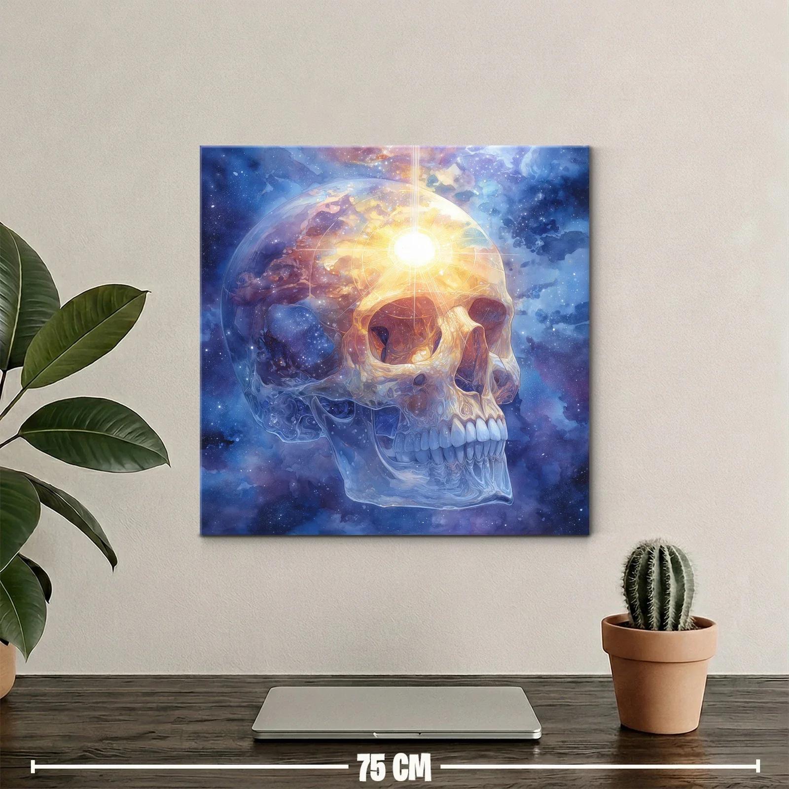 Calavera luminosa en universo cósmico vibrante — miniatura 2