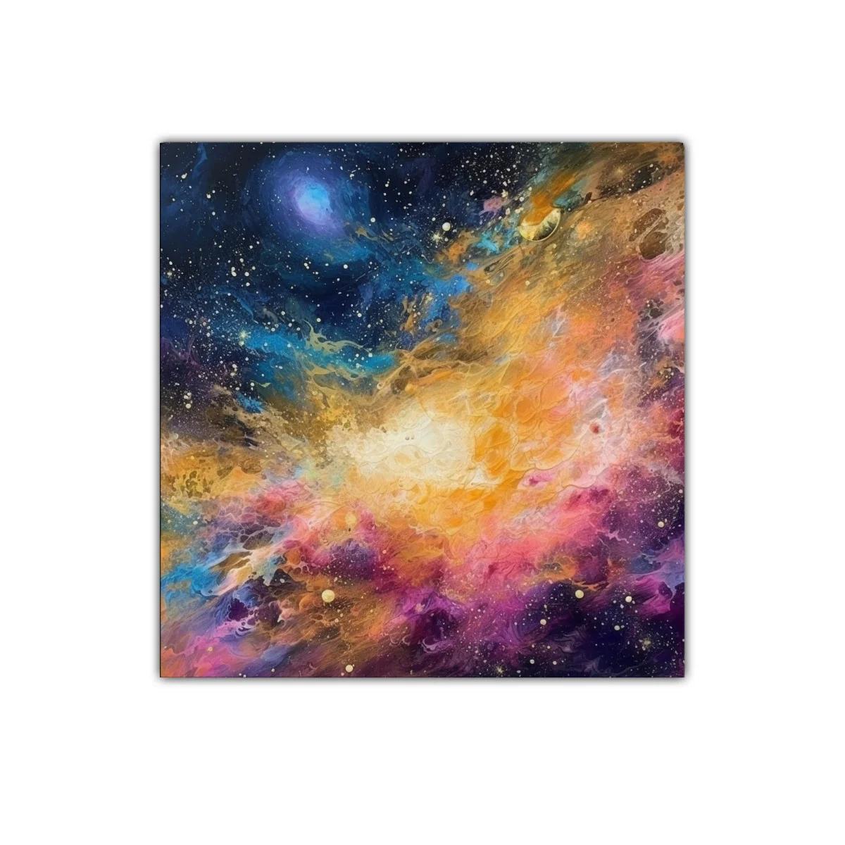 Cuadro vibrante con explosión de colores y textura cósmica — imagen principal