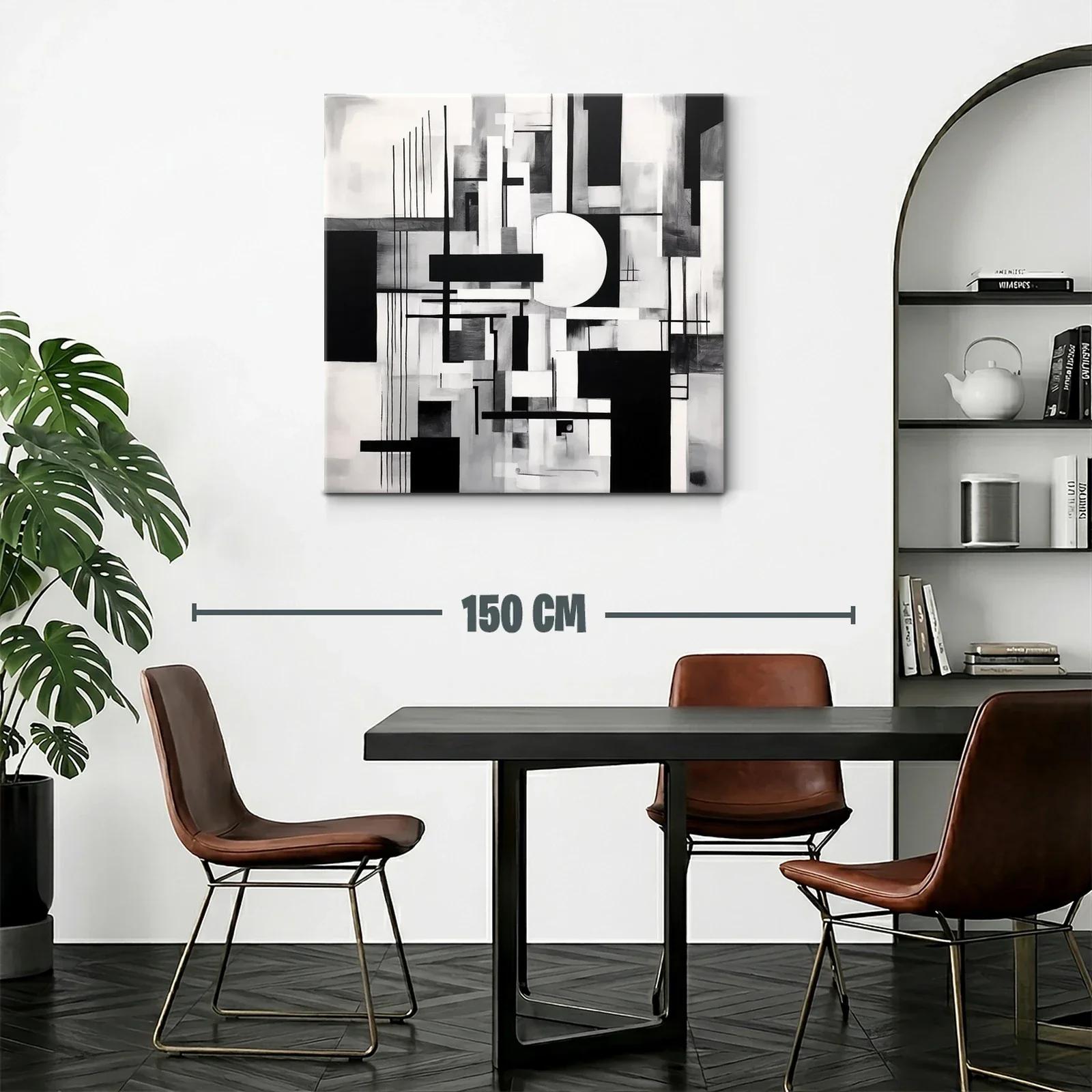 Composición abstracta en blanco y negro geométrica y elegante — miniatura 2