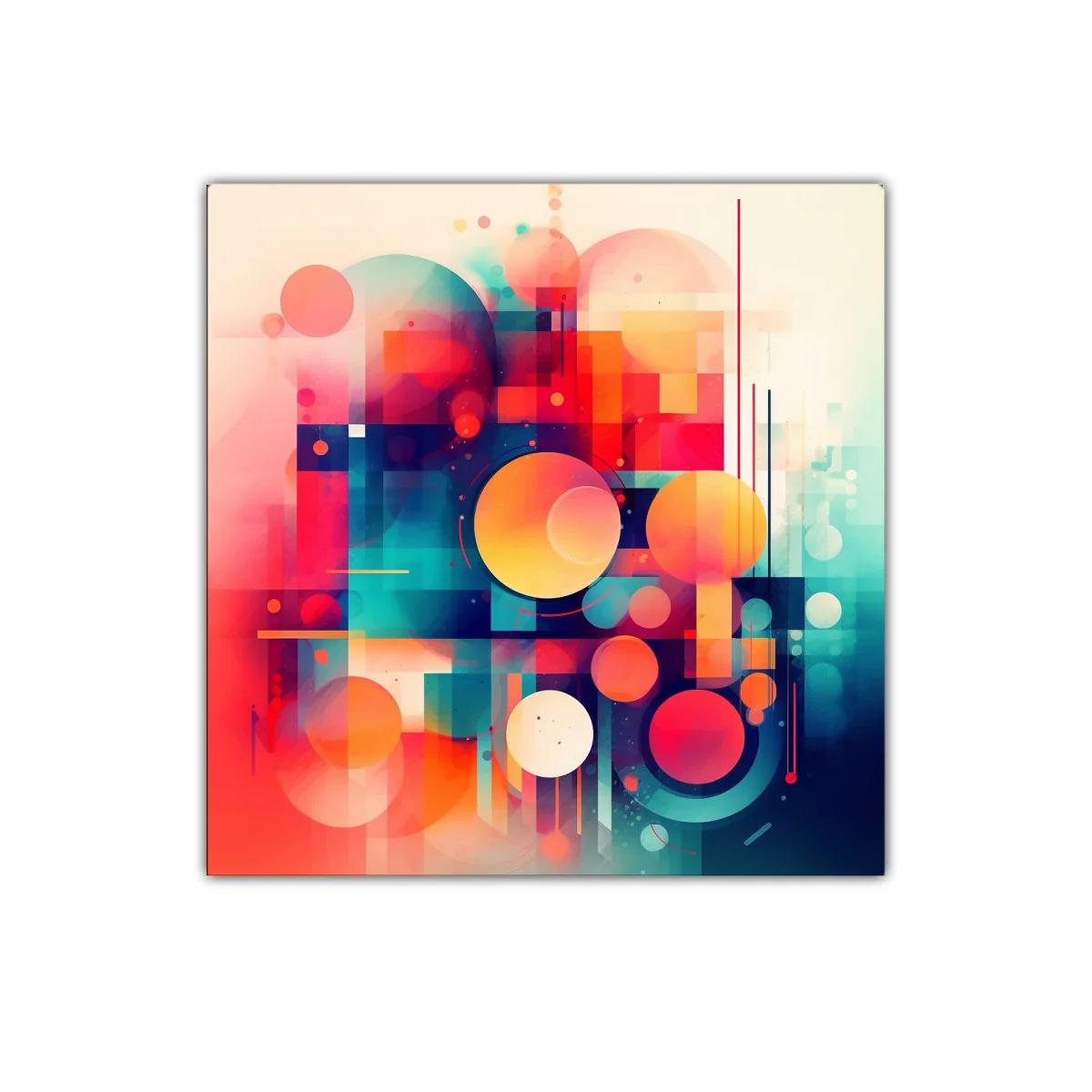 Composición Abstracta con Formas Circulares y Colores Vibrantes — imagen principal