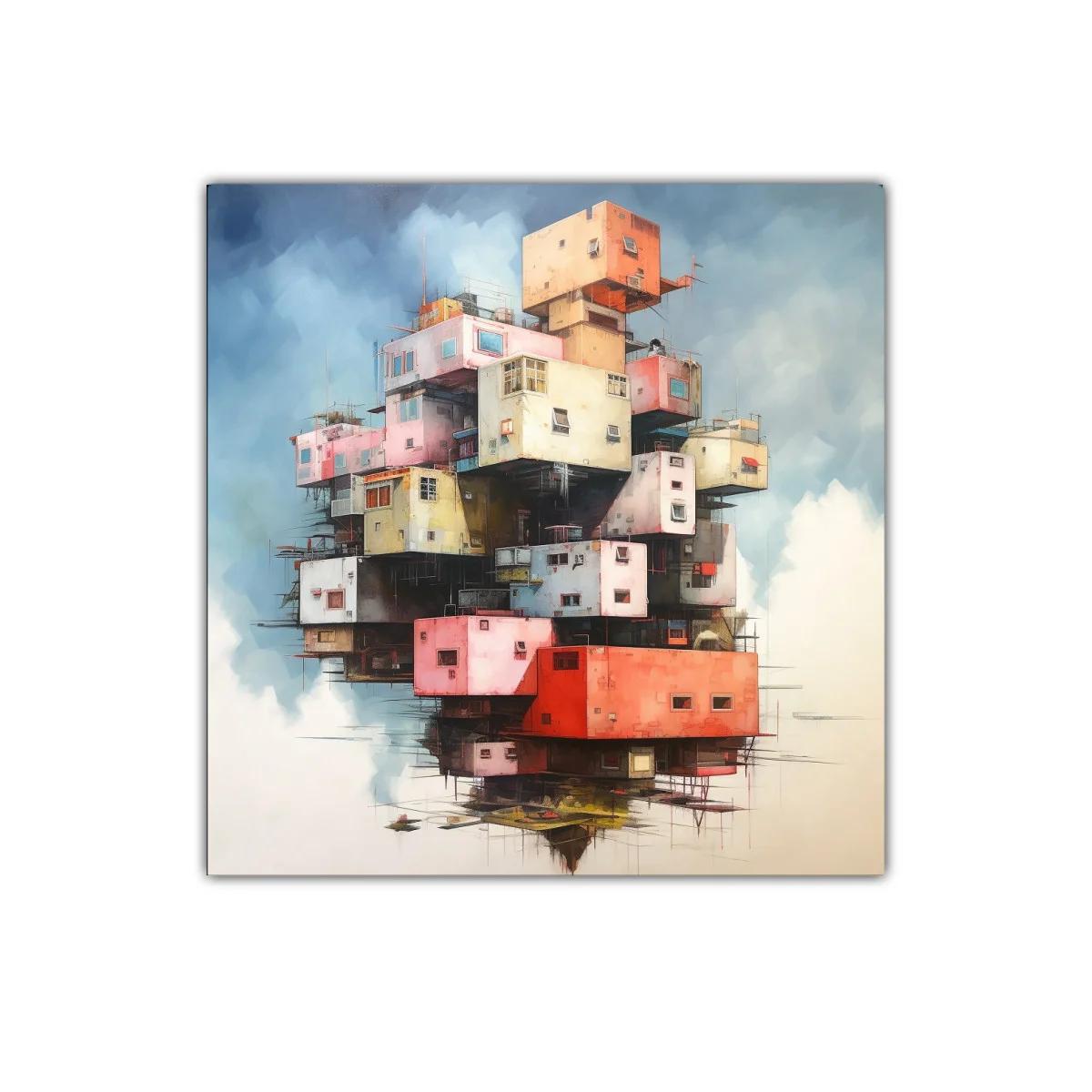 Composición Arquitectónica en Colores Pasteles y Cálidos — imagen principal