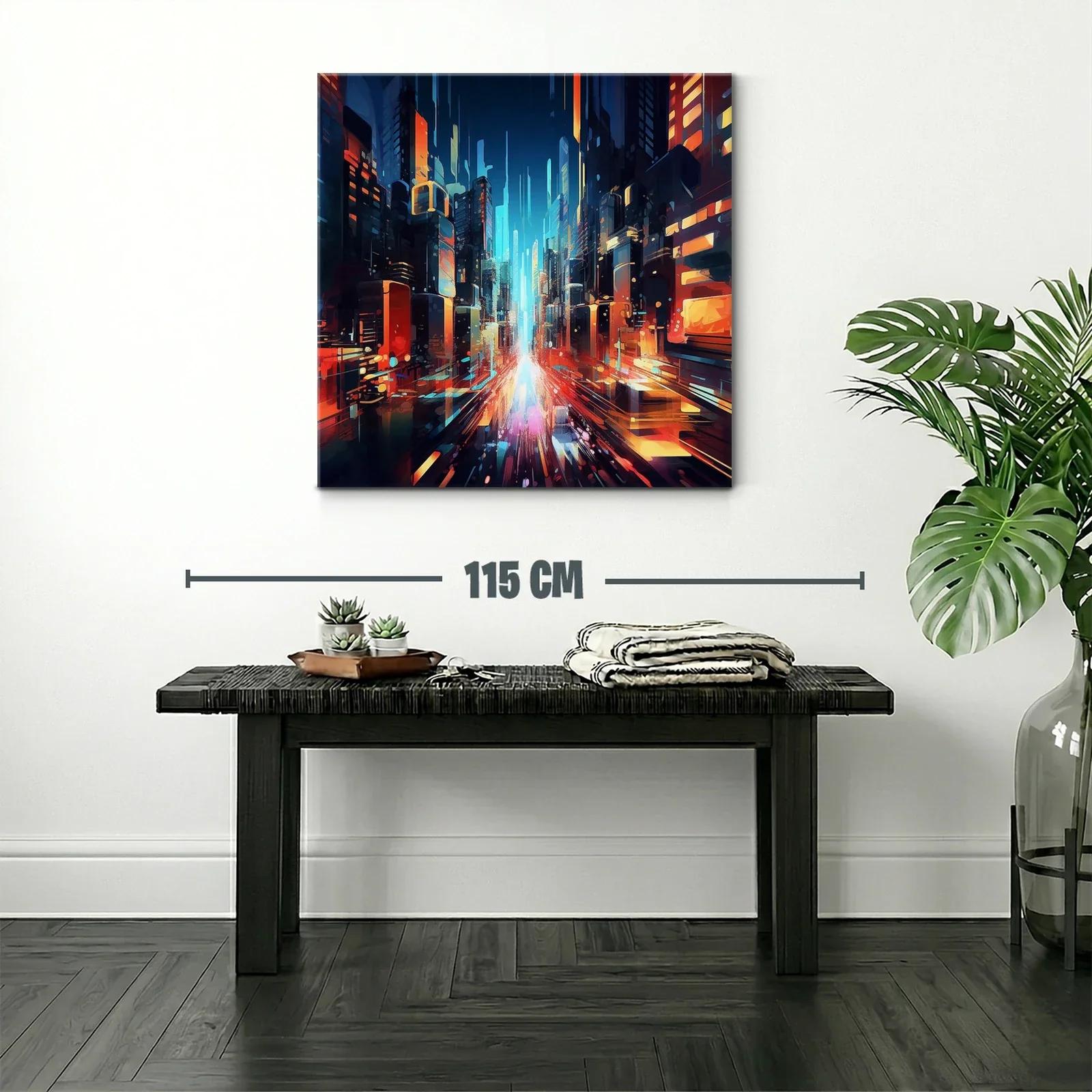 Ciudad futurista con luces vibrantes en movimiento rápido — miniatura 2
