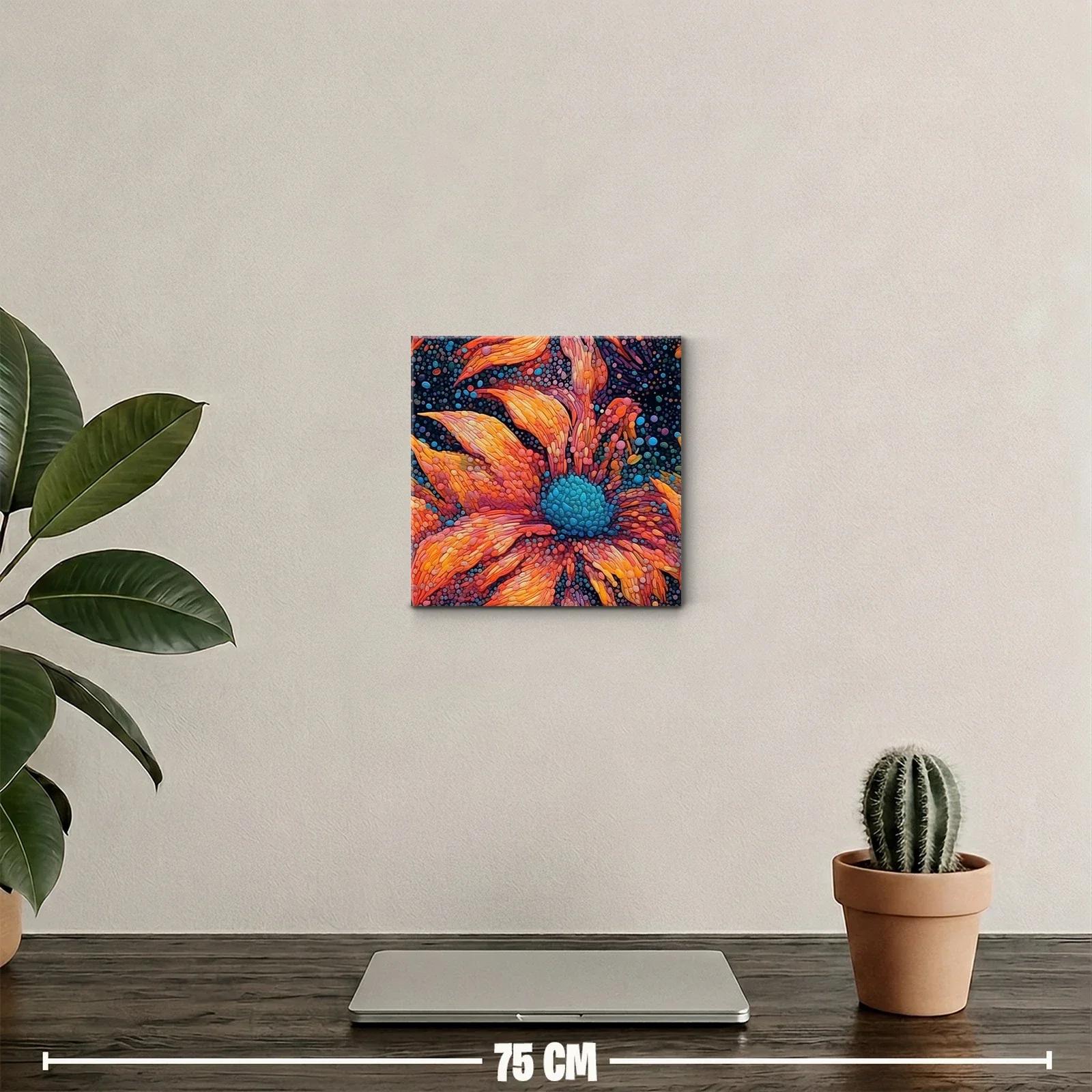 Flores vibrantes con detalles abstractos en tonos cálidos — miniatura 2