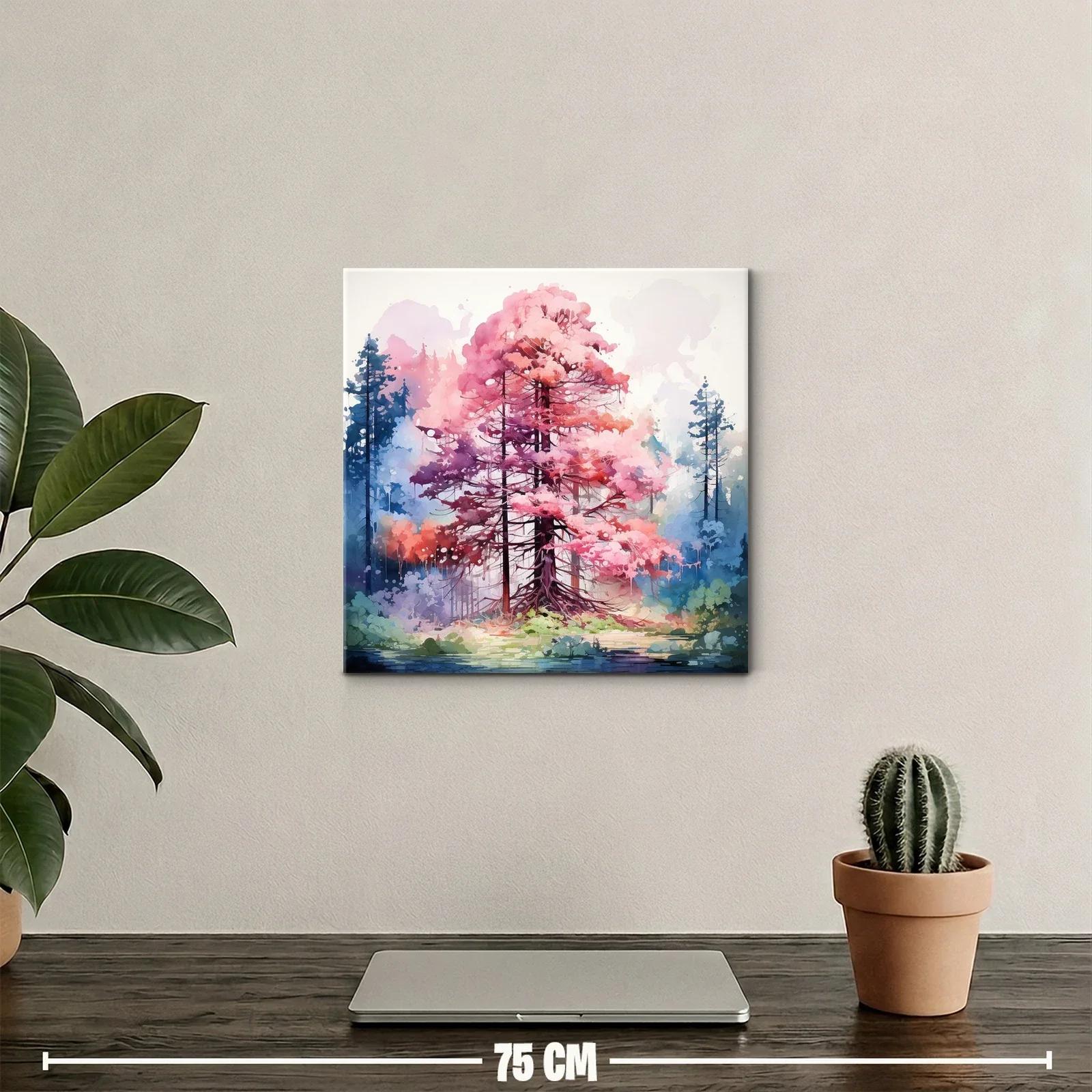 Árbol en tonos rosas y azules con atmósfera onírica — miniatura 2