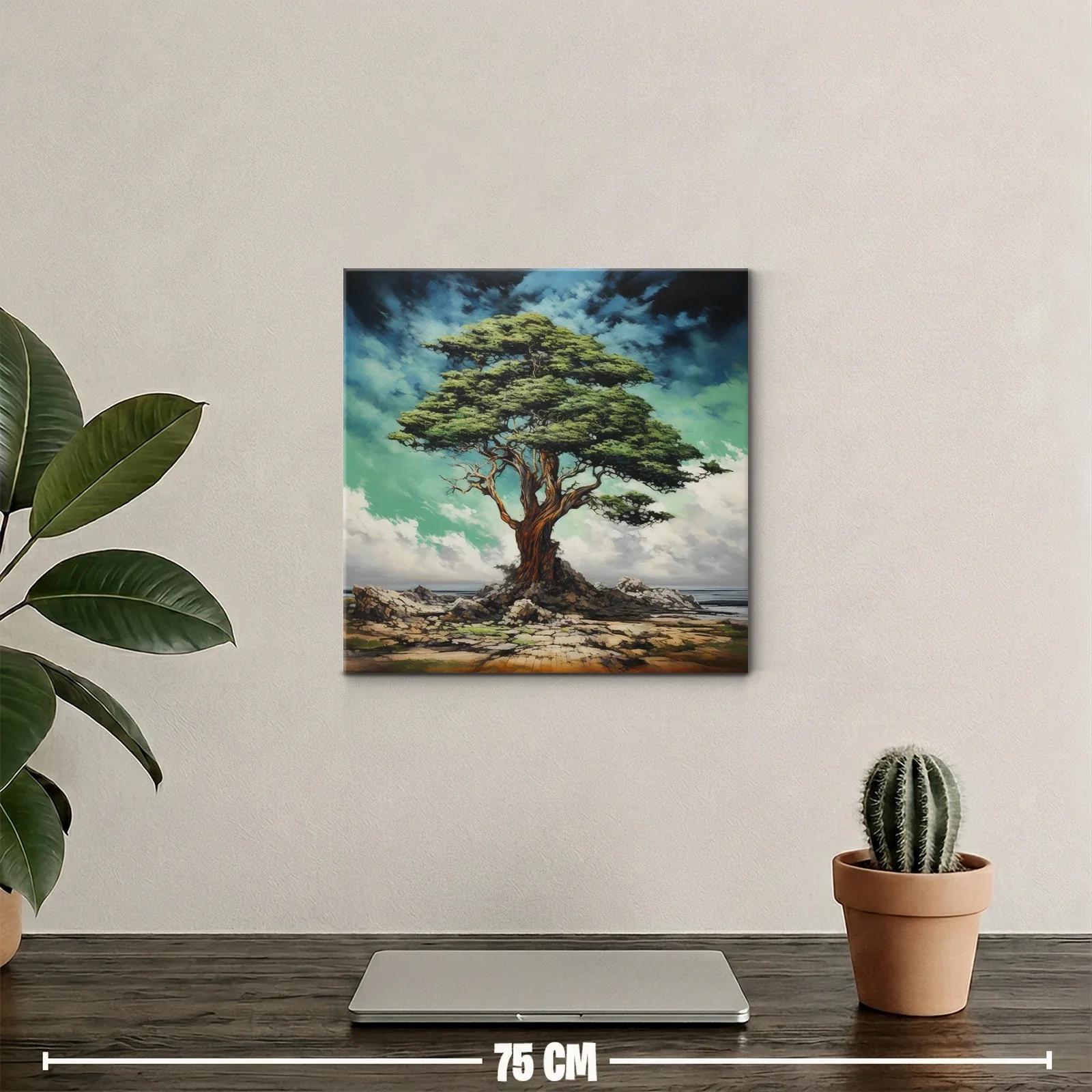 Impresionante árbol solitario en paisaje costero natural — miniatura 2