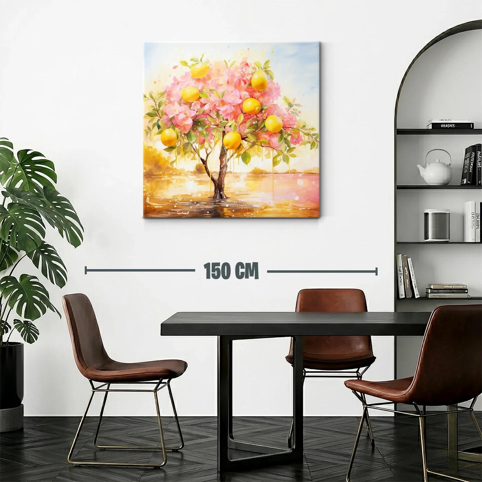 Árbol de limones con flores rosas en paisaje soleado — miniatura 2