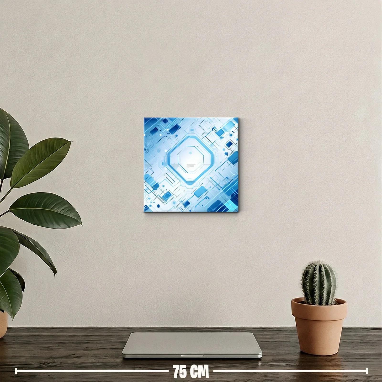 Diseño geométrico futurista en tonos azules y blancos — miniatura 2