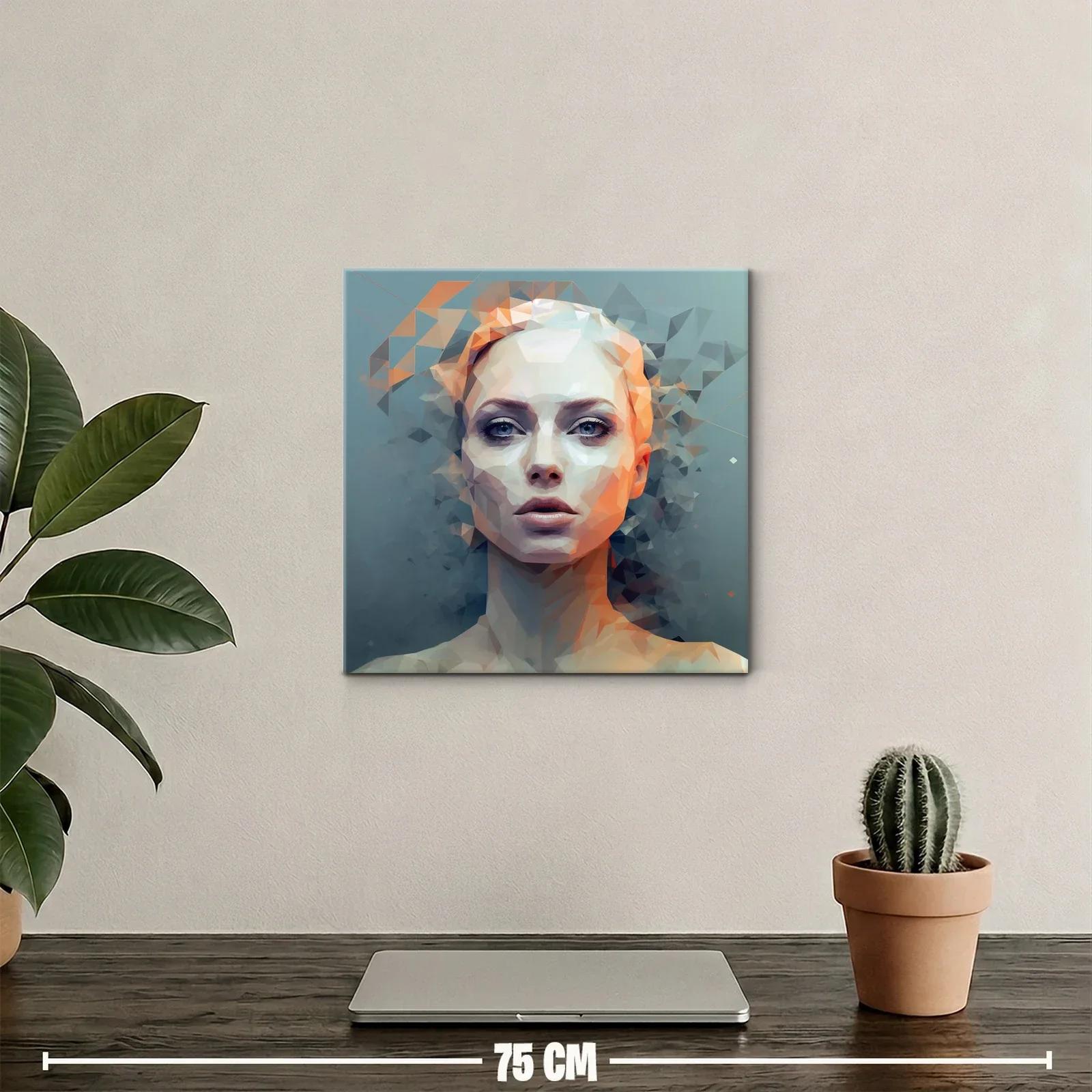 Retrato Abstracto de Mujer con Paleta Fría y Cálida — miniatura 2