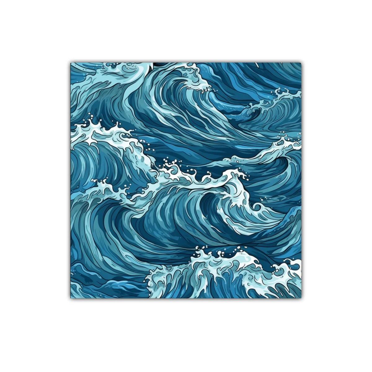 Olas dinámicas en tonos azules para ambientes modernos — imagen principal