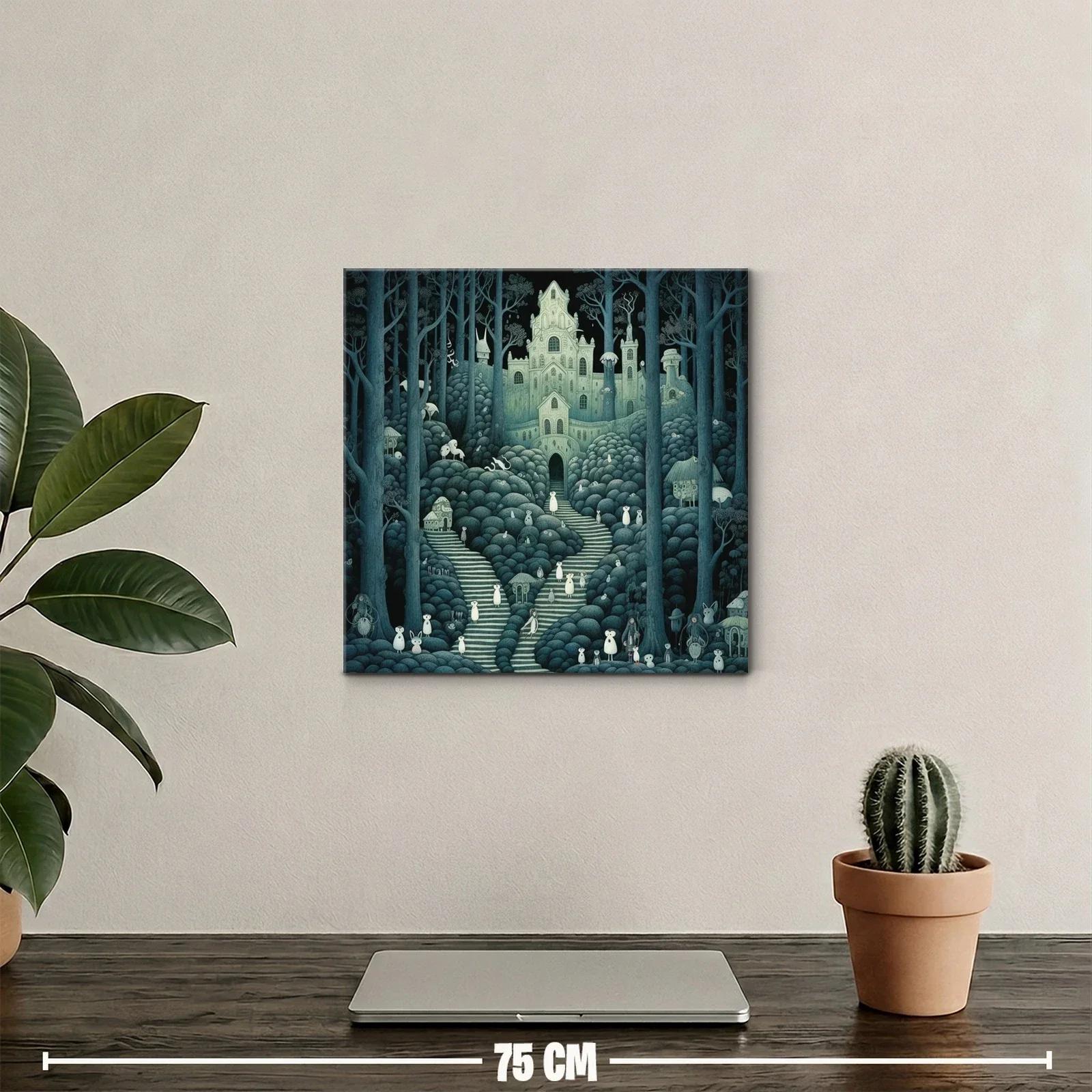 Paisaje encantado con misterio y figuras fantásticas — miniatura 2