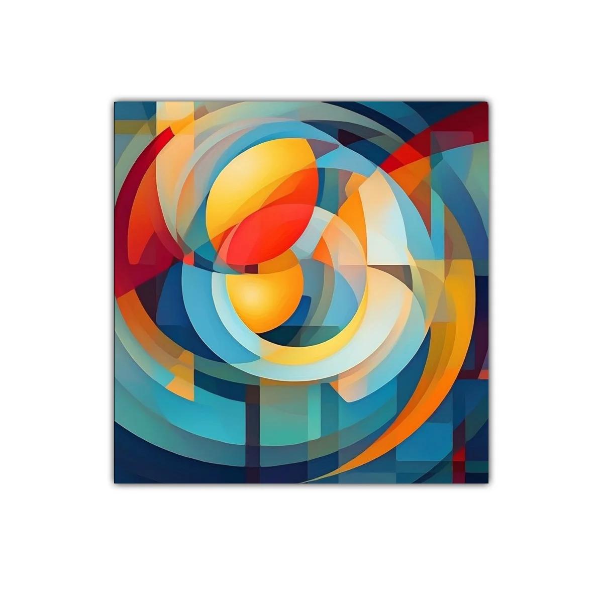 Composición abstracta con vibrantes formas circulares y tonos cálidos