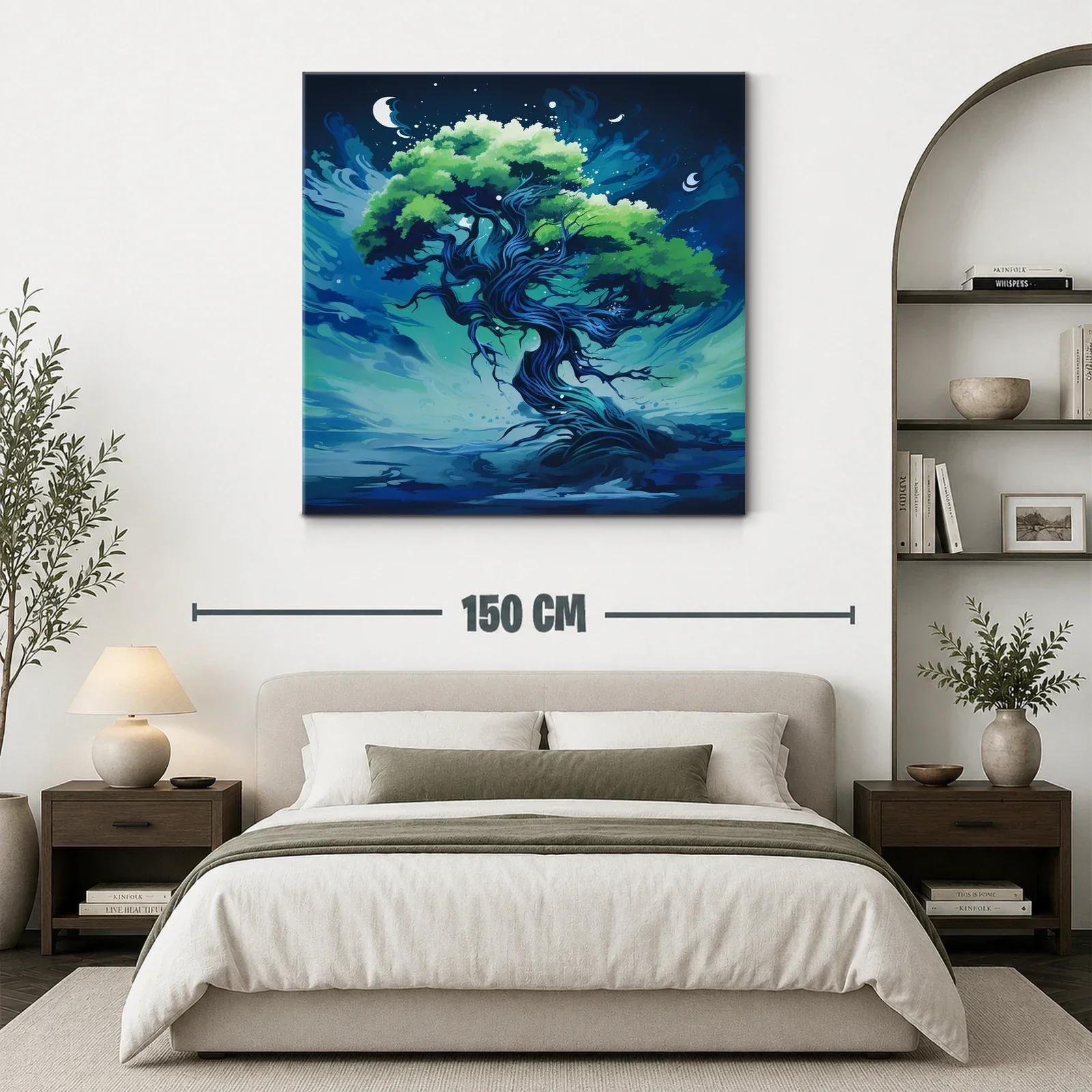 Árbol fantástico con tonos azulados y verdes vibrantes — miniatura 3