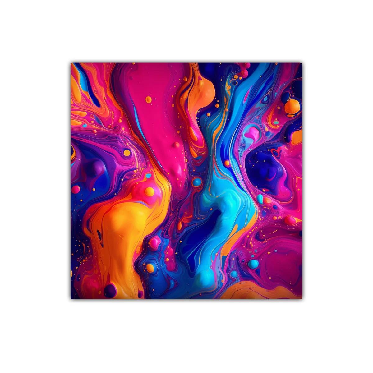 Cuadro abstracto con explosión de colores vibrantes — imagen principal