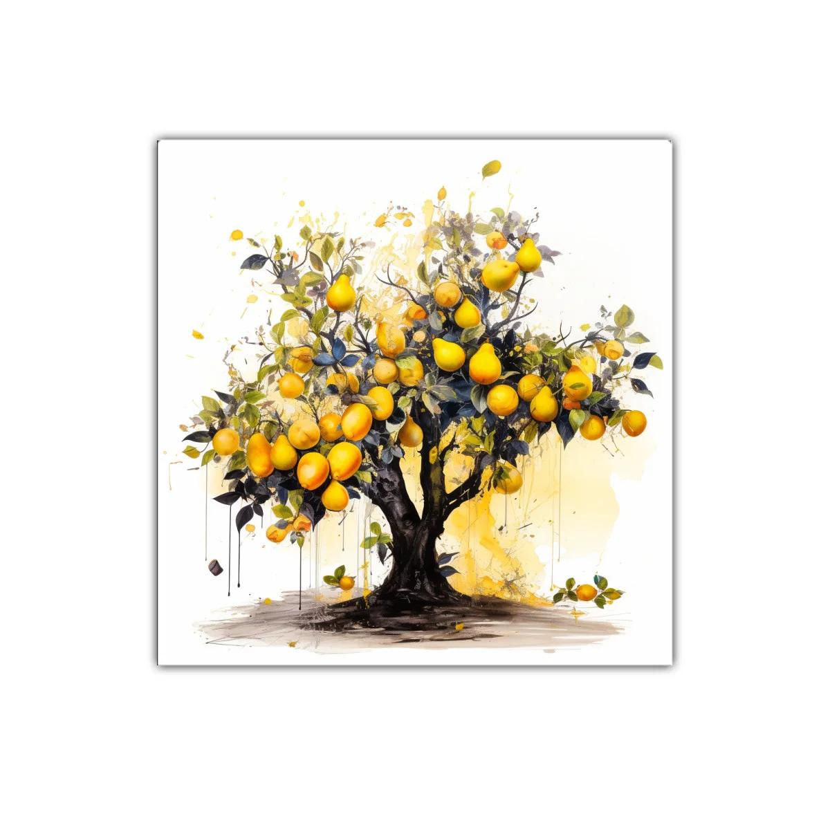 Árbol frutal vibrante con frutos dorados y hojas verdes — miniatura 1