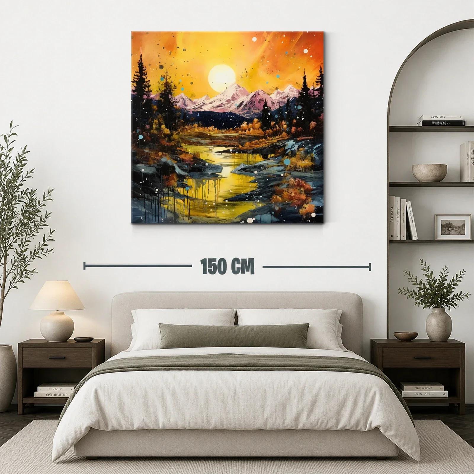 Paisaje de montaña al atardecer vibrante y sereno — miniatura 3