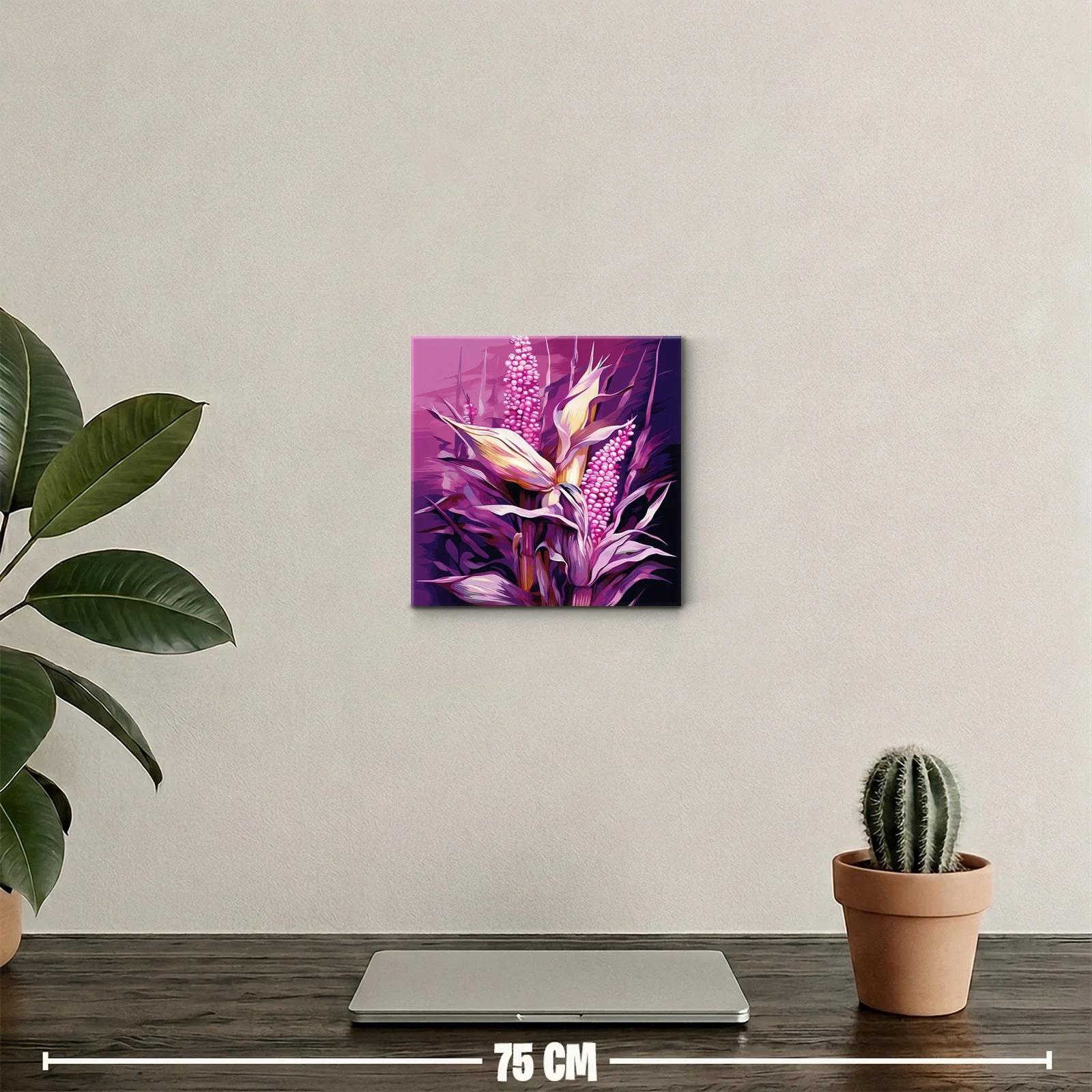 Cuadro decorativo con maíz en tonos púrpura y rosa — miniatura 2