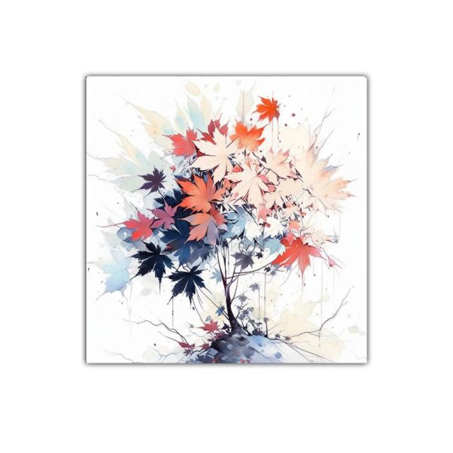 Composición artística de hojas otoñales en tonos vivos