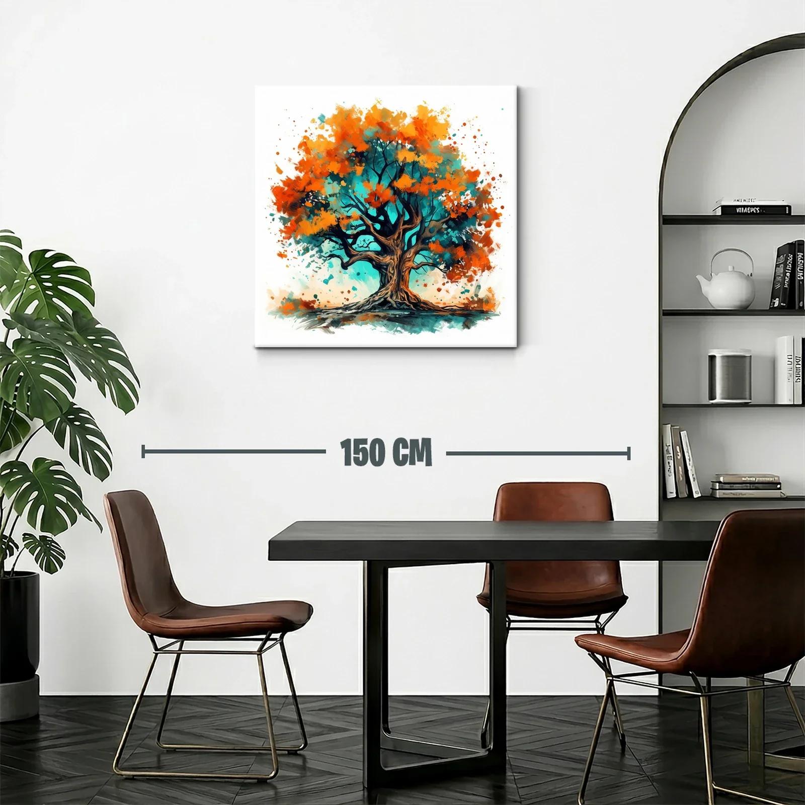 Árbol vibrante con tonos cálidos y frescos en composición dinámica — miniatura 2
