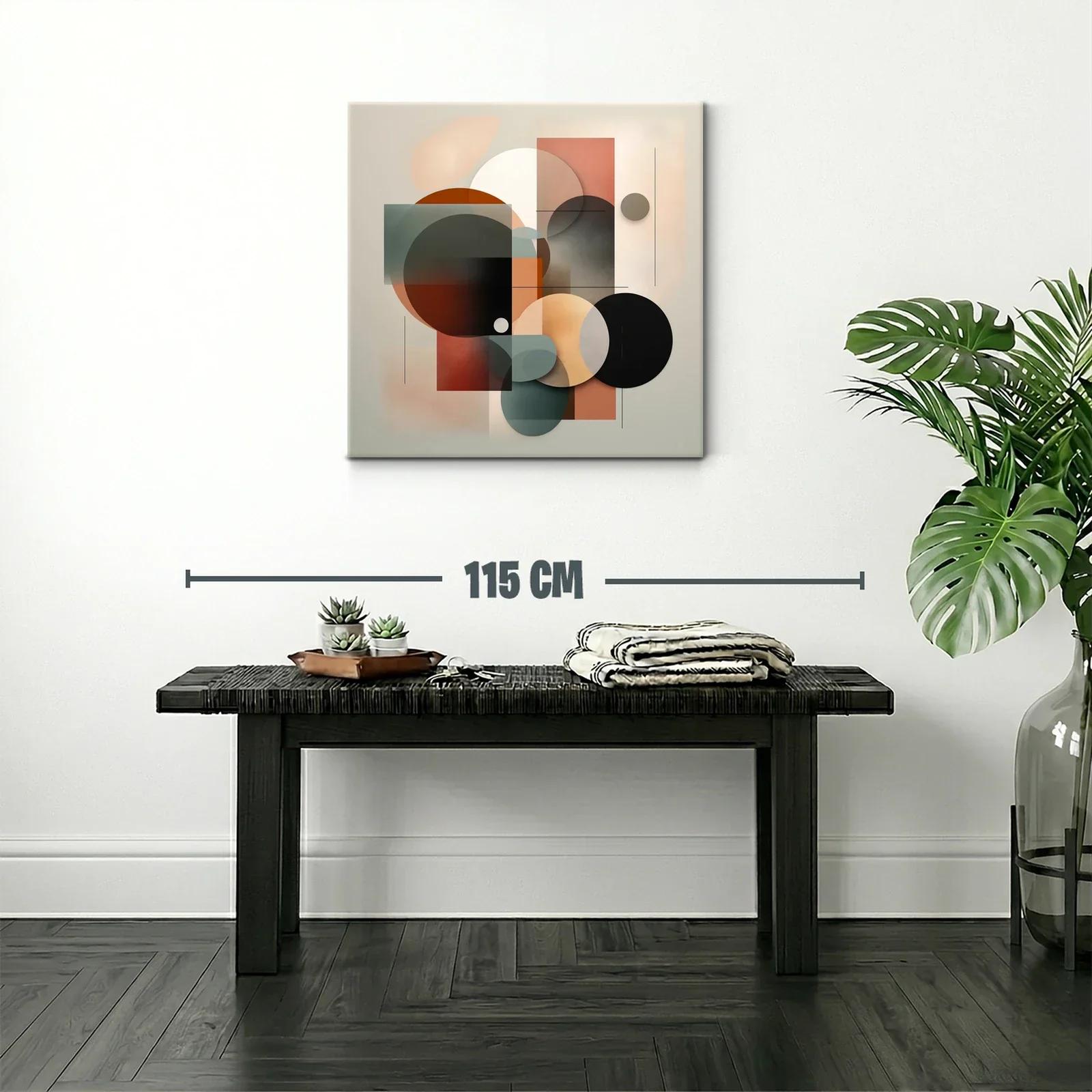 Composición Abstracta con Formas Geométricas y Tonos Cálidos — miniatura 2
