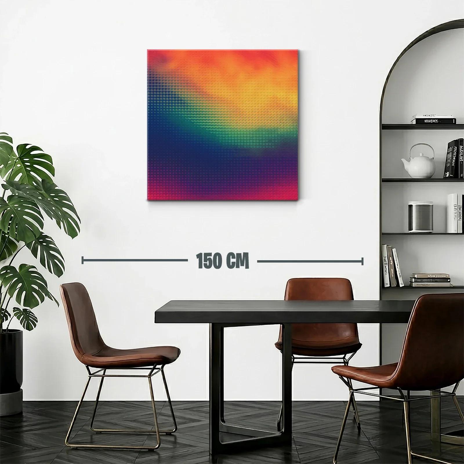 Cuadro abstracto moderno con patrones degradados y vibrantes — miniatura 2