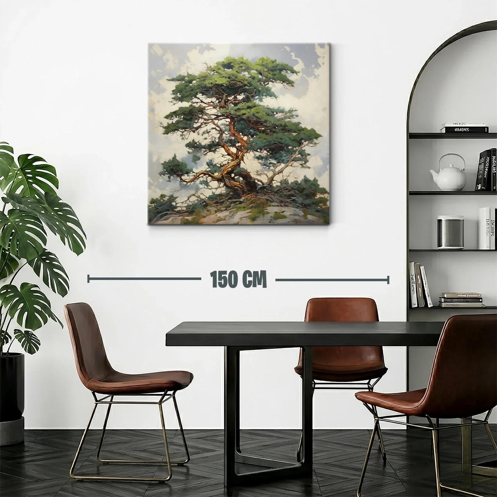 Árbol solitario con ramas retorcidas y follaje verde — miniatura 2