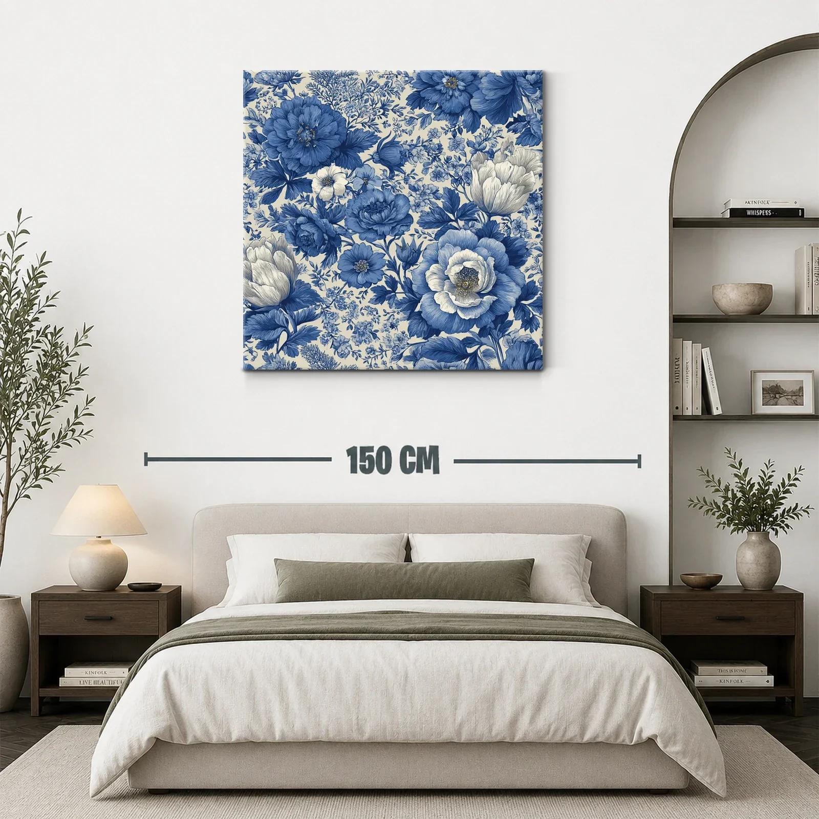 Elegancia floral en tonos azules para cualquier espacio — miniatura 3