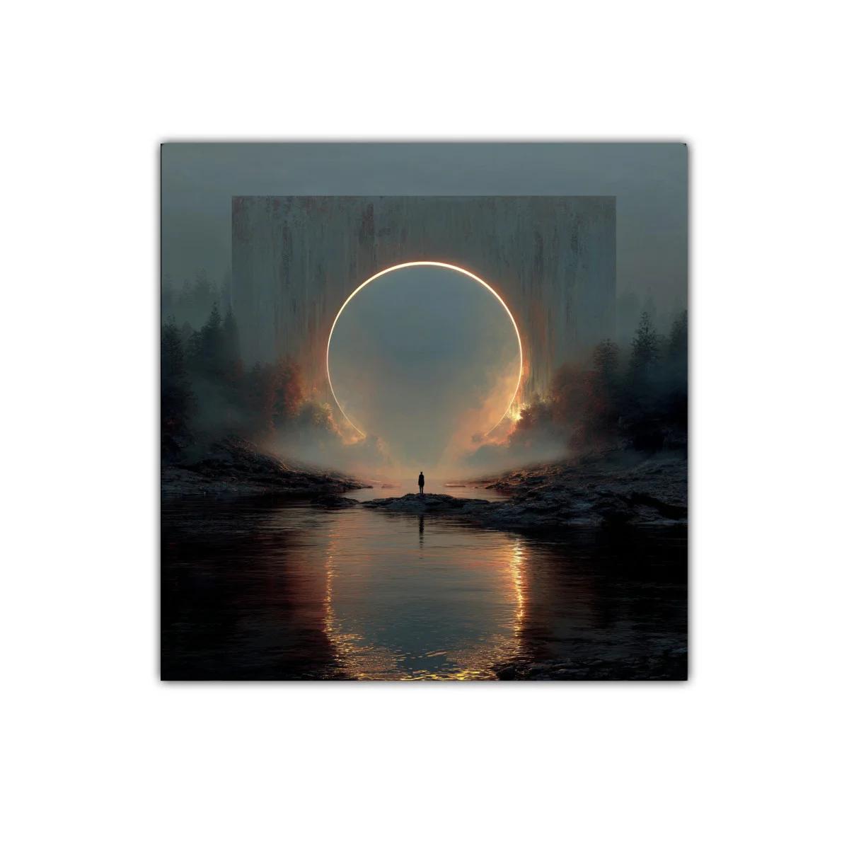 Cuadro con Portal Luminoso en Paisaje Místico y Sereno — imagen principal