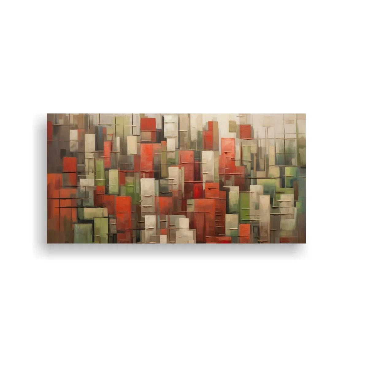 Cuadro mosaico geométrico de rectángulos