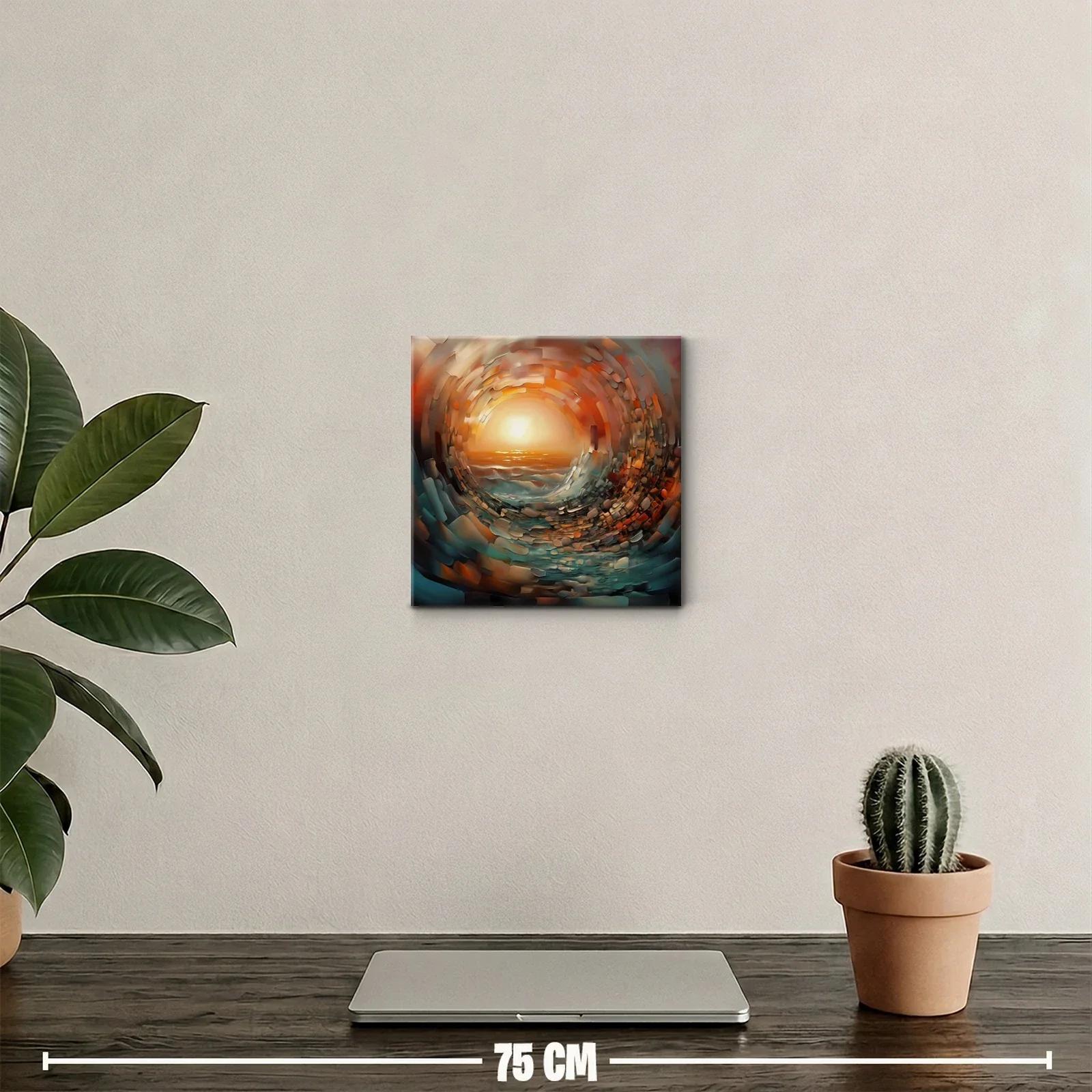 Atardecer abstracto con vibrantes tonos cálidos y fríos — miniatura 2