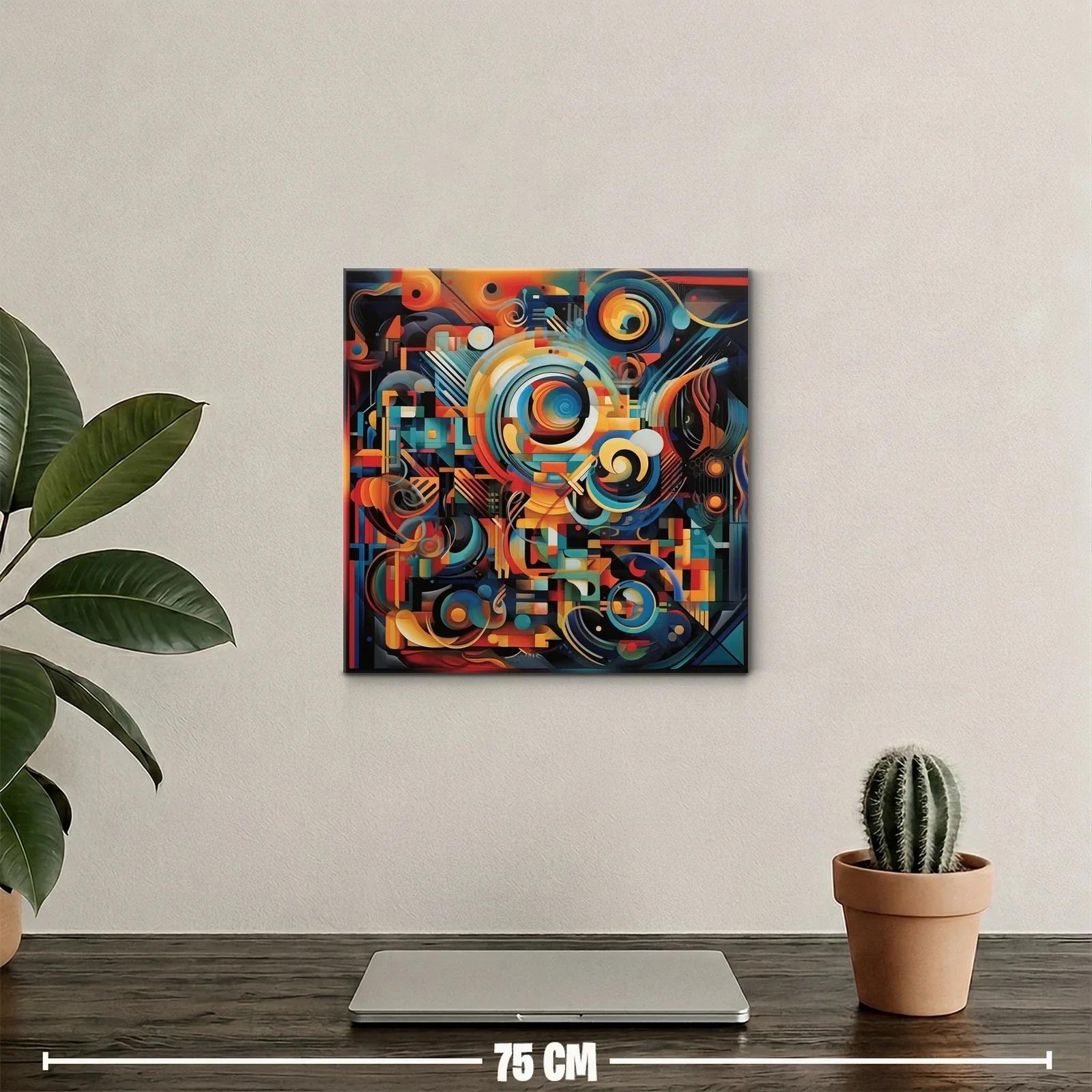 Composición abstracta con formas circulares y líneas dinámicas — miniatura 2