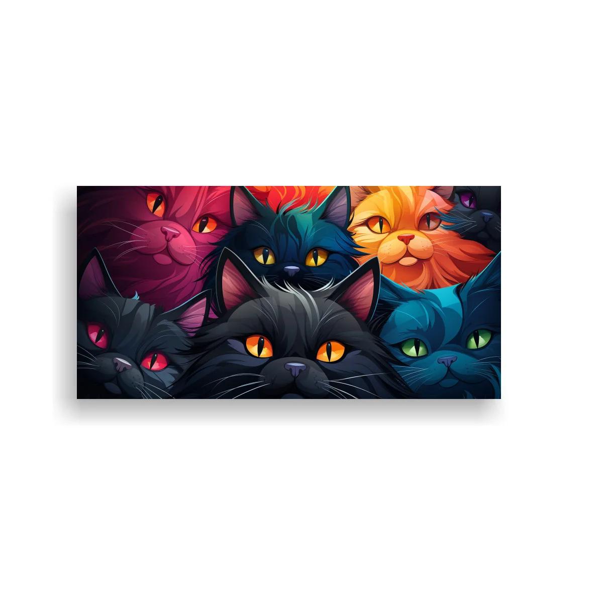 Cuadro grupo de gatos de ojos brillantes