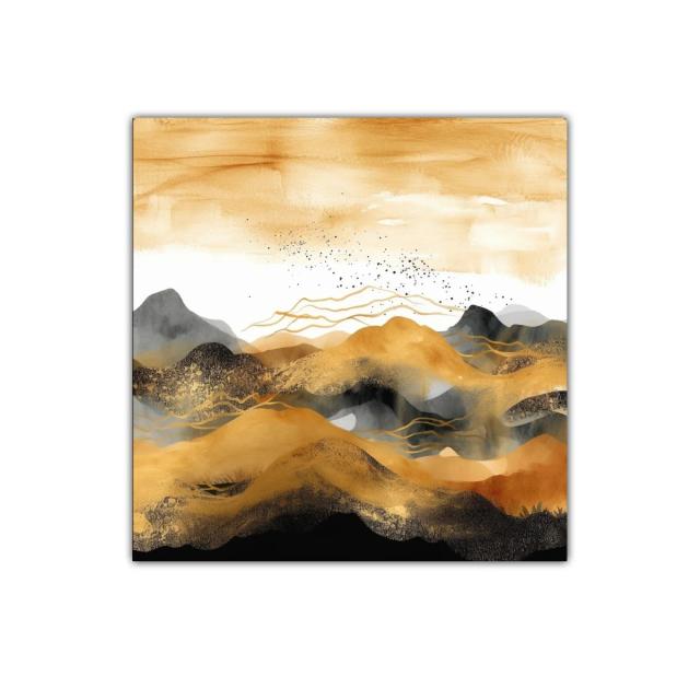 Paisaje abstracto en tonos tierra y negros cálidos