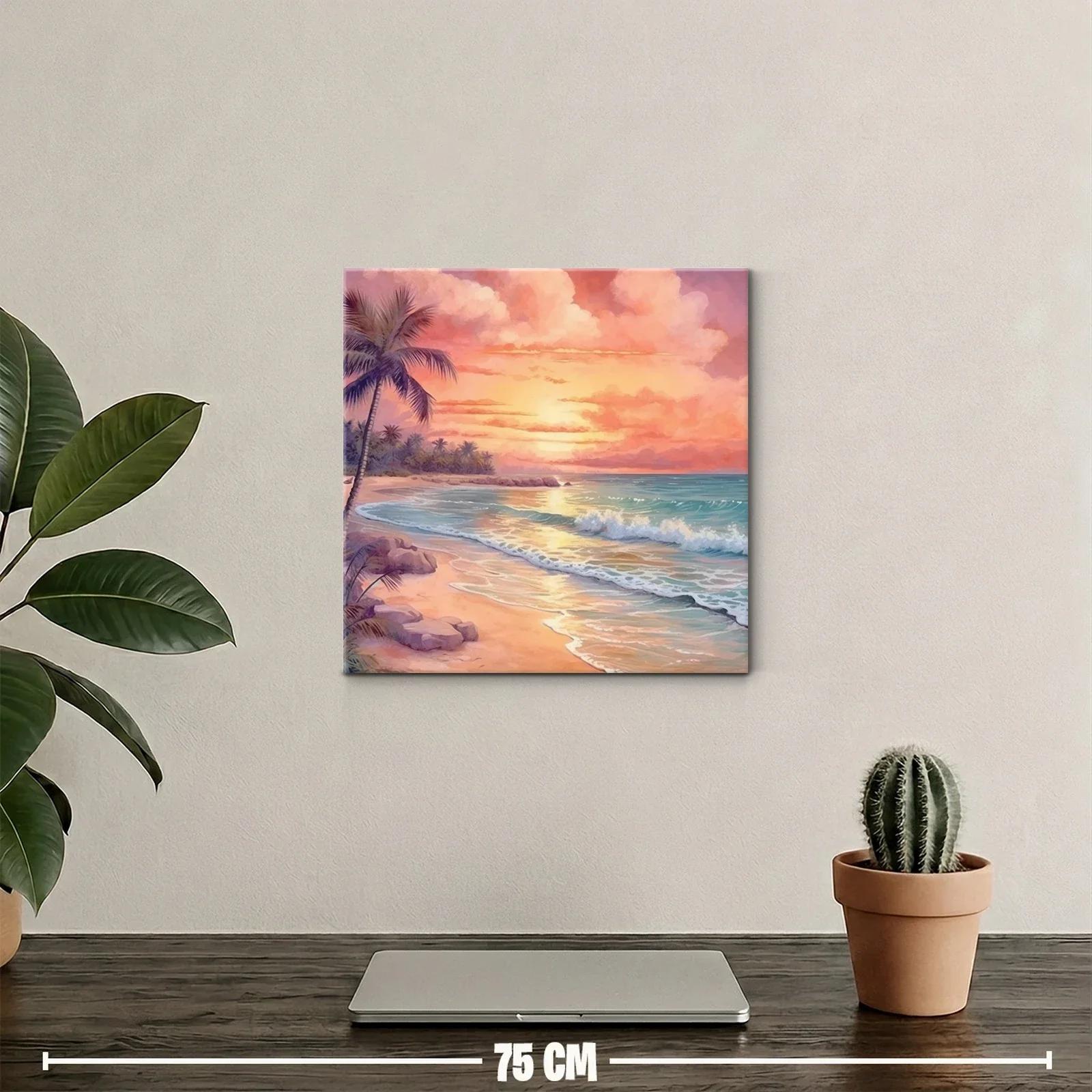 Atardecer Tropical con Palmera en Playa Serena — miniatura 2